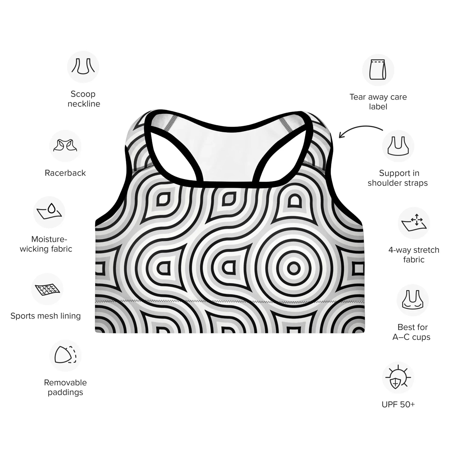 Padded Sports Bra - AwRans Clothing