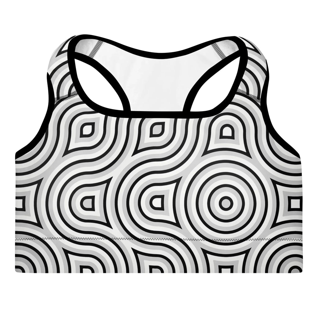 Padded Sports Bra Sports Bra AwRans Clothing all-over-print-padded-sports-bra-black-front-67ec08e3dae72