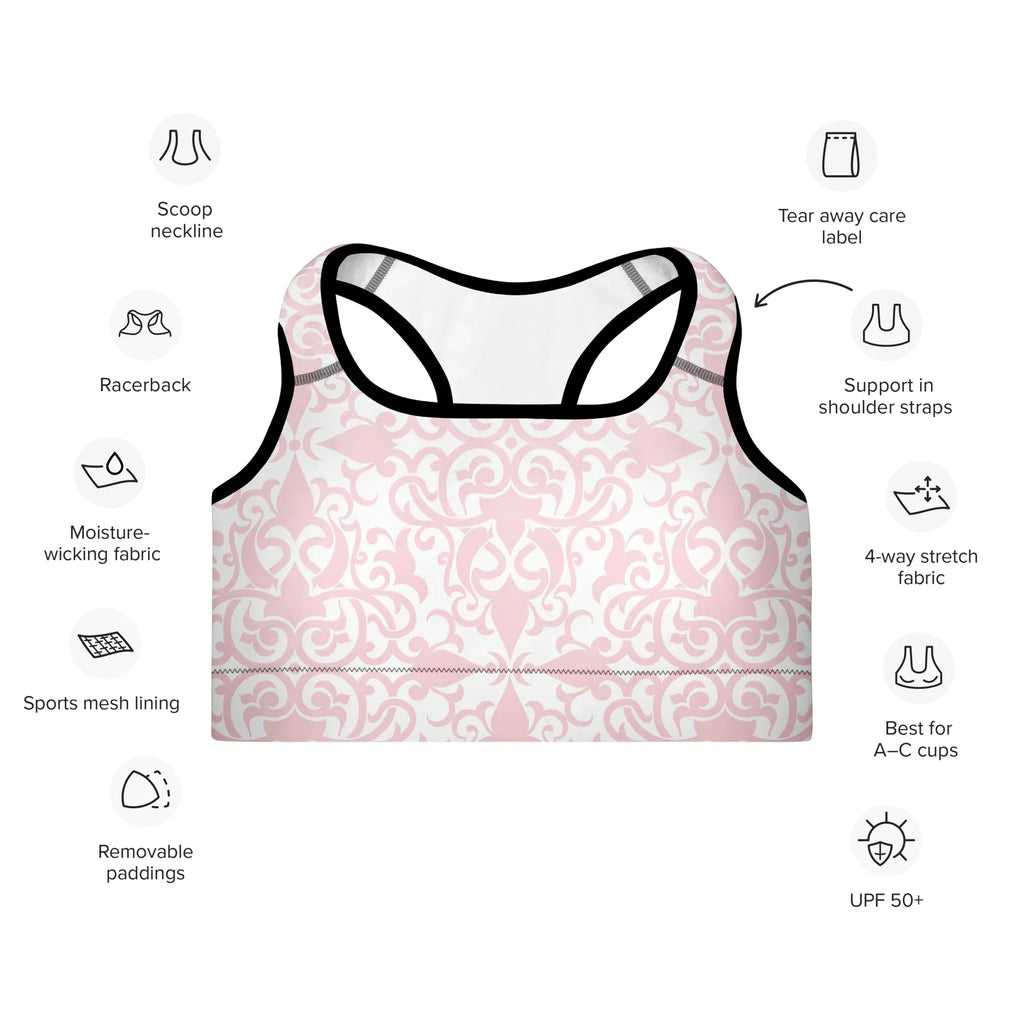 Padded Sports Bra Sports Bra AwRans Clothing all-over-print-padded-sports-bra-black-front-67ec09e89c49c