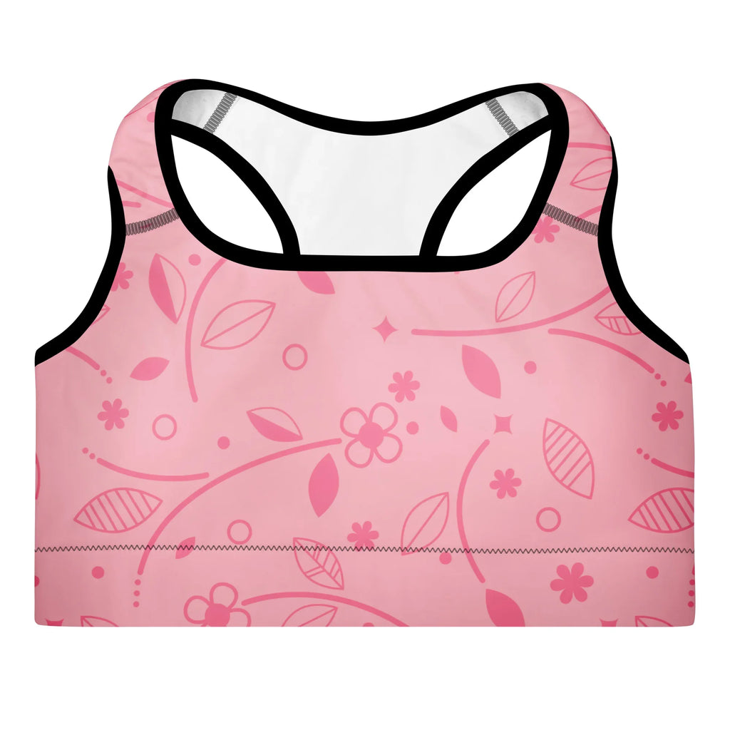 Padded Sports Bra Sports Bra AwRans Clothing all-over-print-padded-sports-bra-black-front-67ec0be0c4036