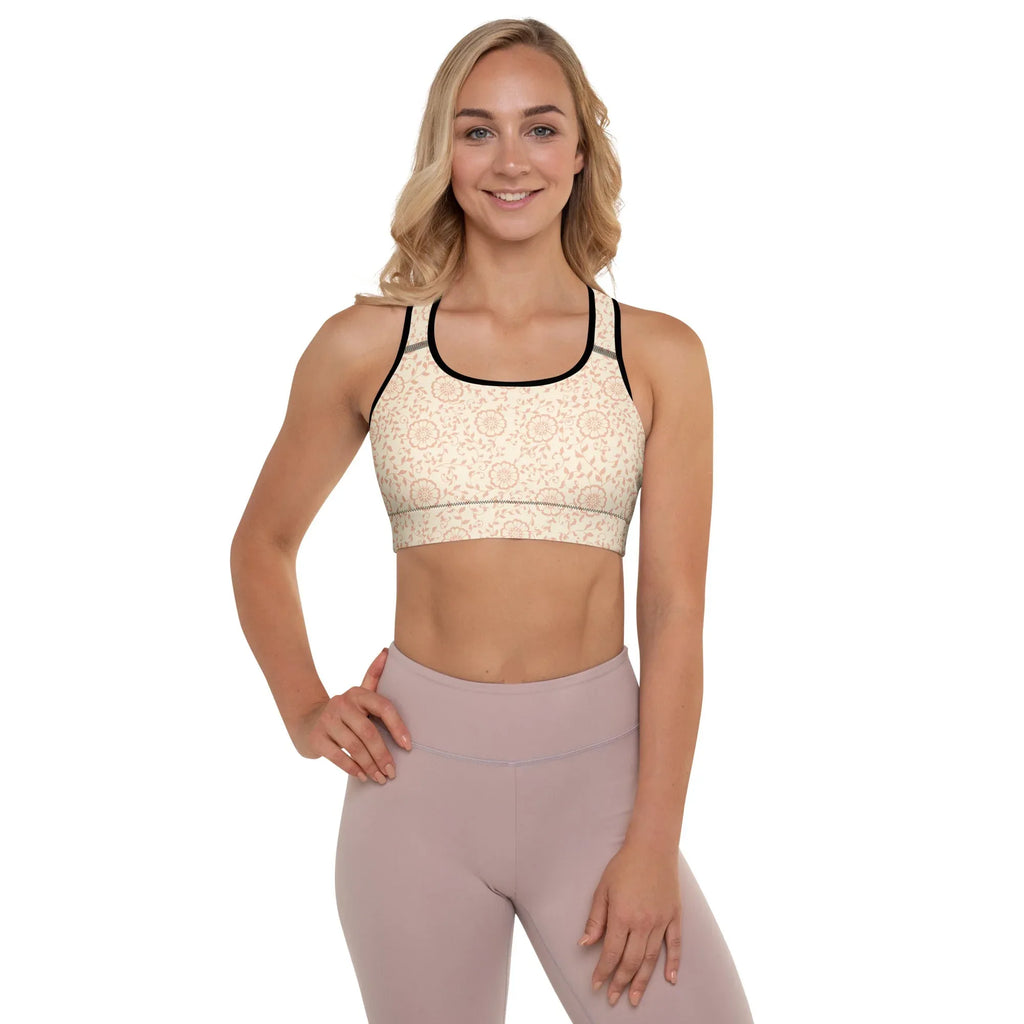 Padded Sports Bra Sports Bra AwRans Clothing all-over-print-padded-sports-bra-black-front-67ec0c6ba5980