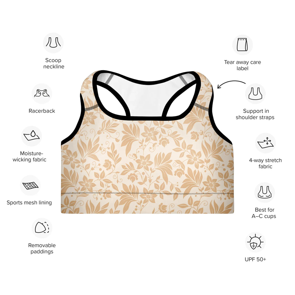 Padded Sports Bra Sports Bra AwRans Clothing all-over-print-padded-sports-bra-black-front-67ec0cec297eb