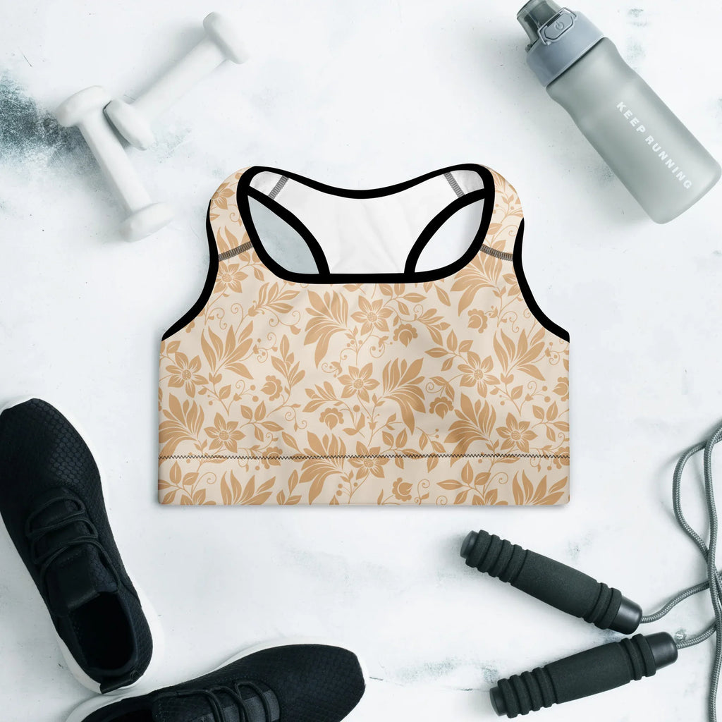Padded Sports Bra Sports Bra AwRans Clothing all-over-print-padded-sports-bra-black-front-67ec0cec29b2a