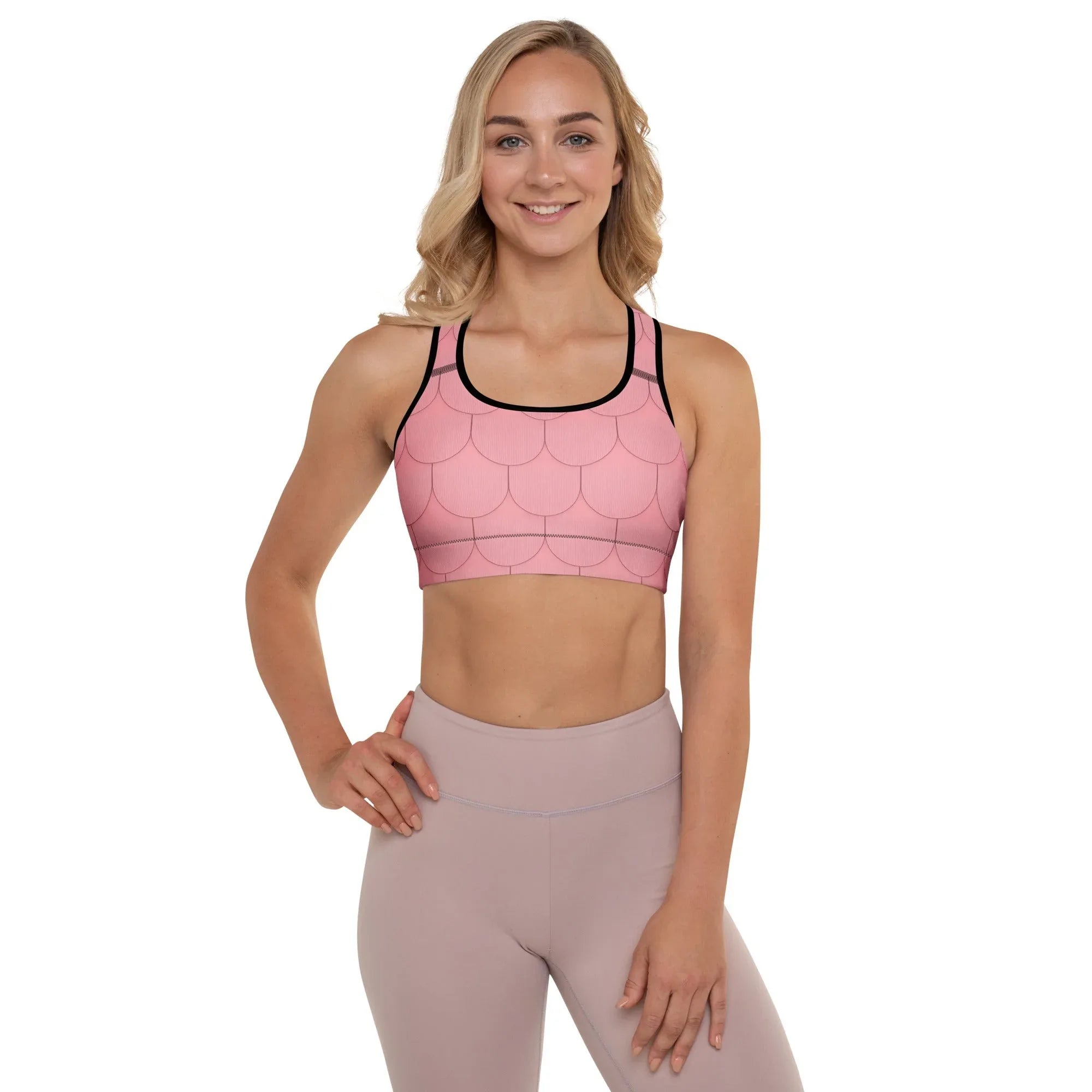 Padded Sports Bra Sports Bra AwRans Clothing all-over-print-padded-sports-bra-black-front-67ec0df0a32b4