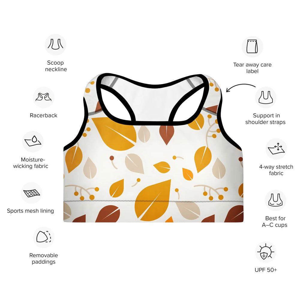Padded Sports Bra Sports Bra AwRans Clothing all-over-print-padded-sports-bra-black-front-67ec0e75e9a55