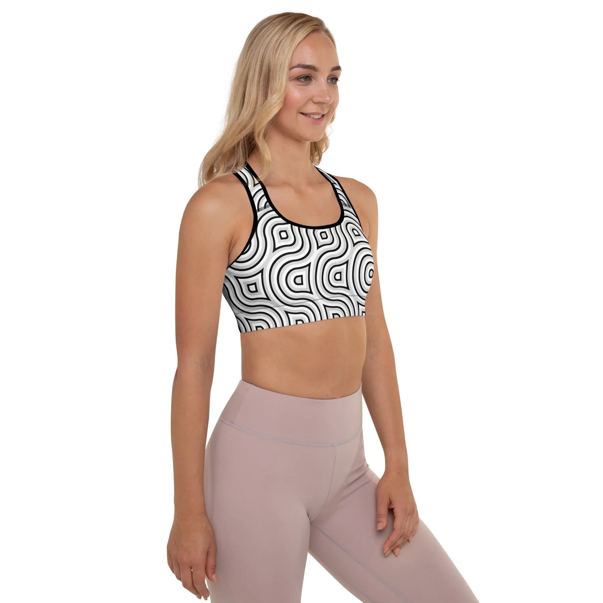 Padded Sports Bra Sports Bra AwRans Clothing all-over-print-padded-sports-bra-black-right-67ec08e3daa6d
