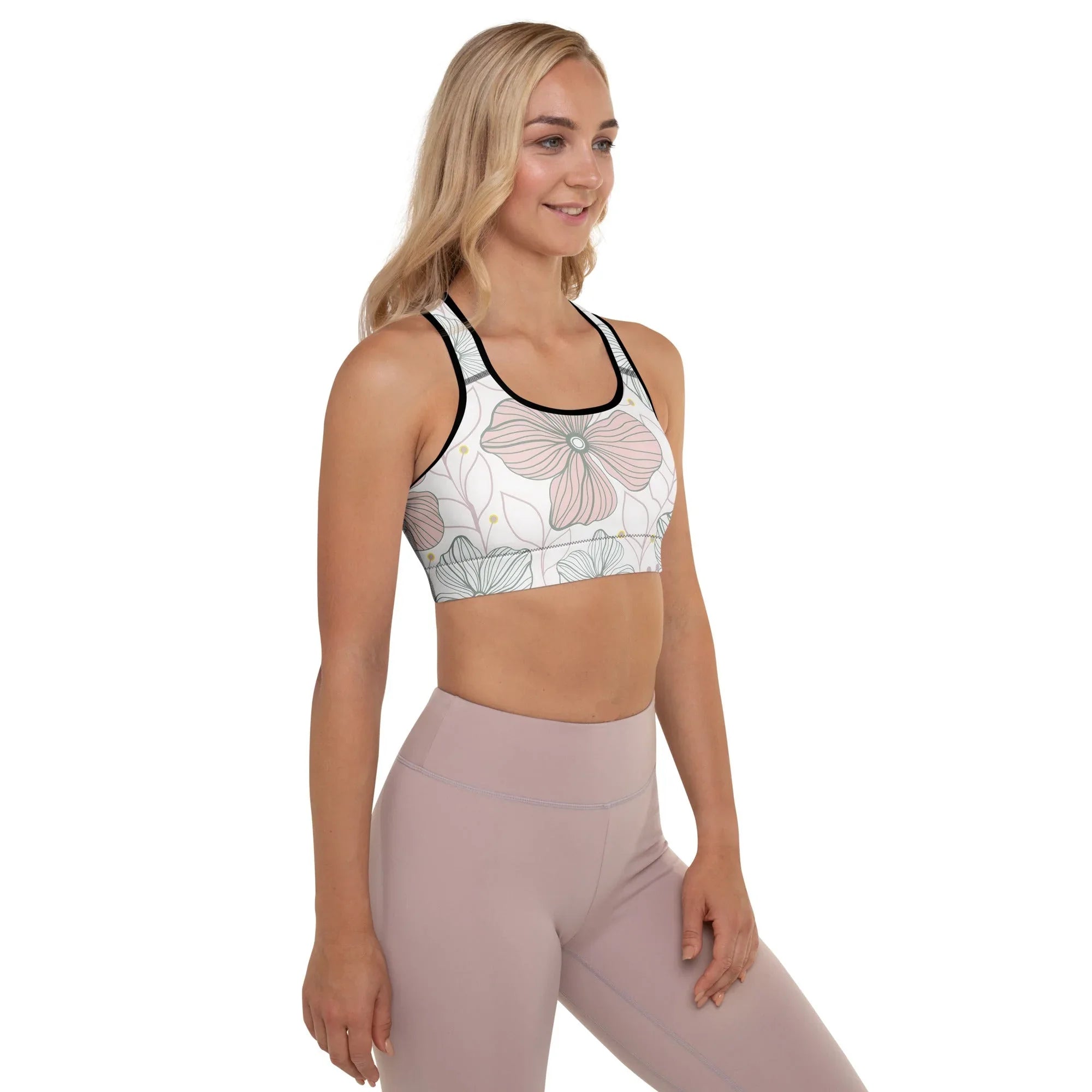 Padded Sports Bra Sports Bra AwRans Clothing all-over-print-padded-sports-bra-black-right-67ec09652559d