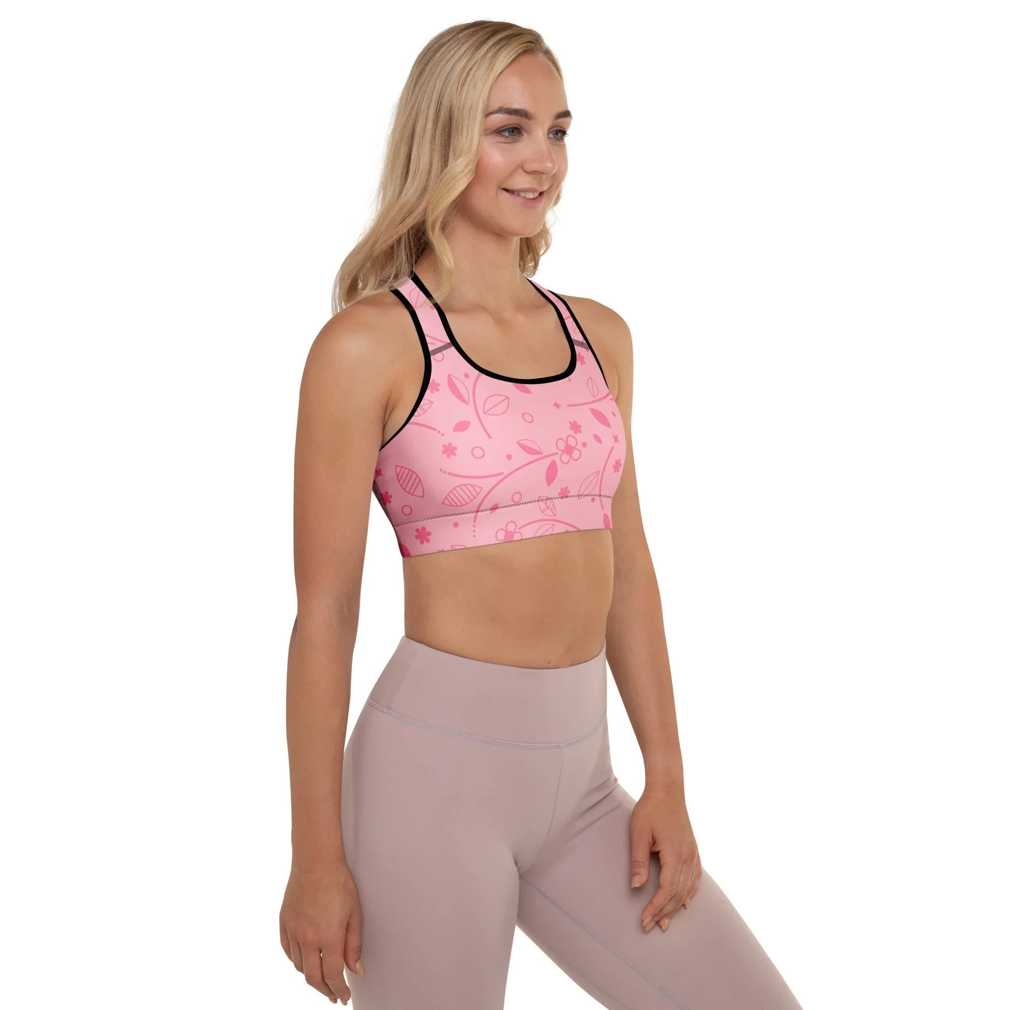 Padded Sports Bra Sports Bra AwRans Clothing all-over-print-padded-sports-bra-black-right-67ec0be0c3d0b