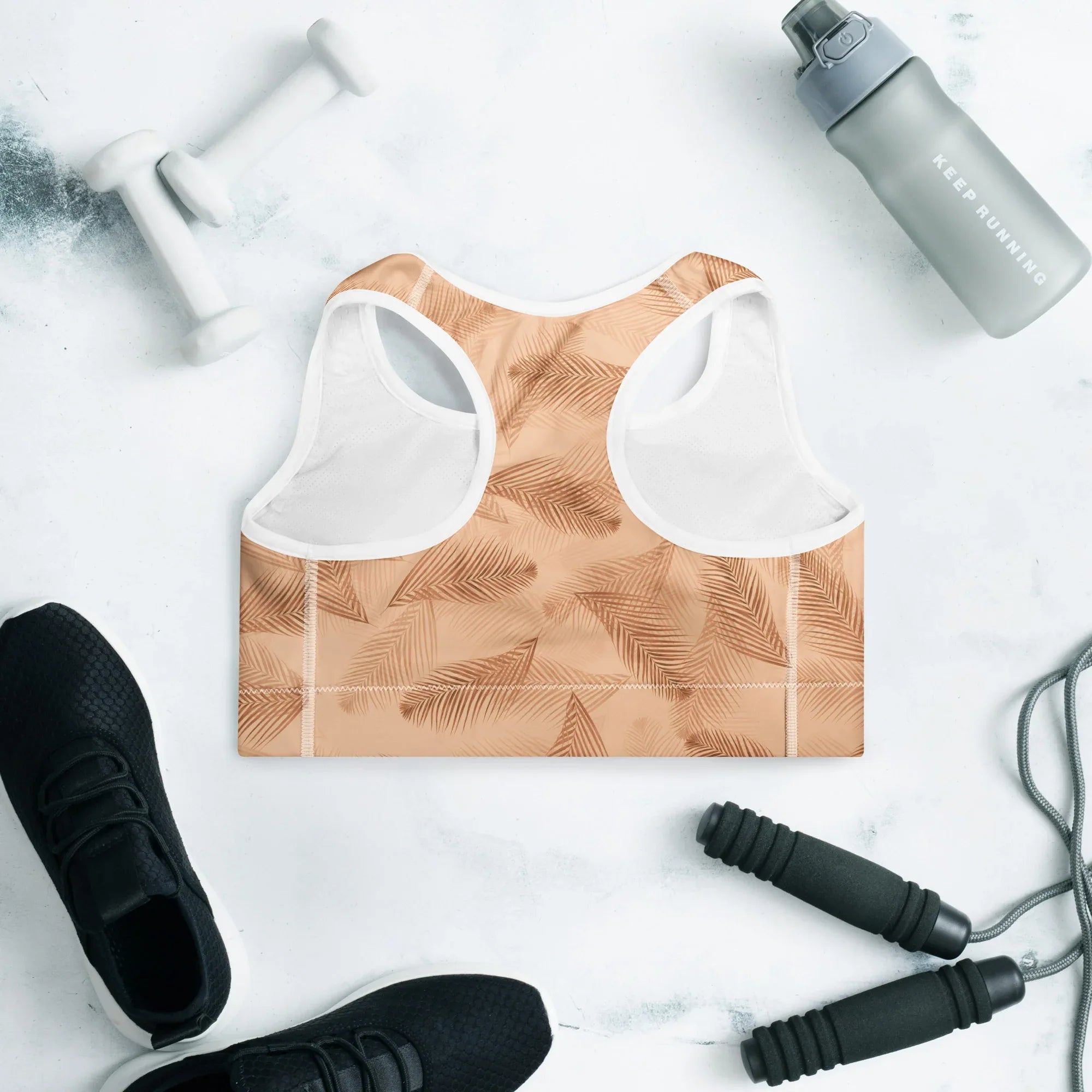 Padded Sports Bra Sports Bra AwRans Clothing all-over-print-padded-sports-bra-white-back-67ec0861c22f5