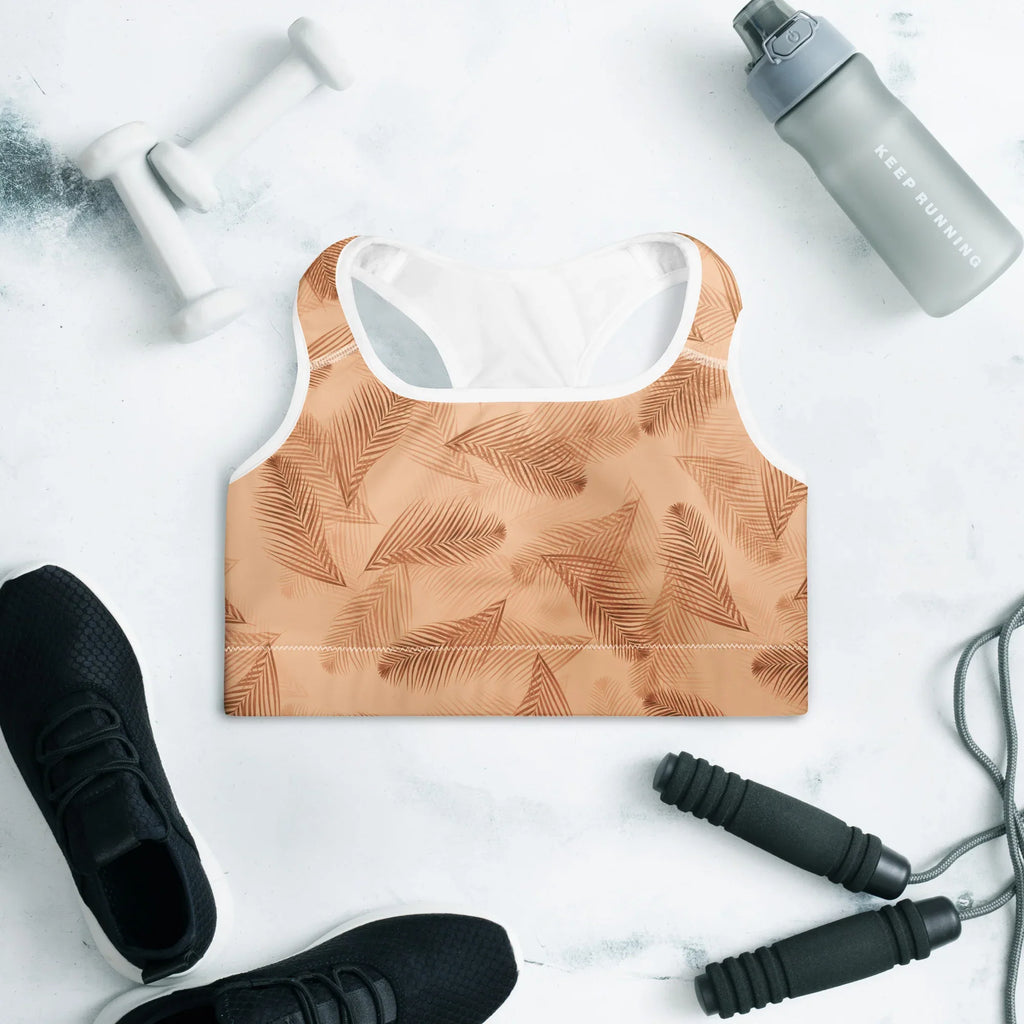 Padded Sports Bra Sports Bra AwRans Clothing all-over-print-padded-sports-bra-white-front-67ec0861c3269