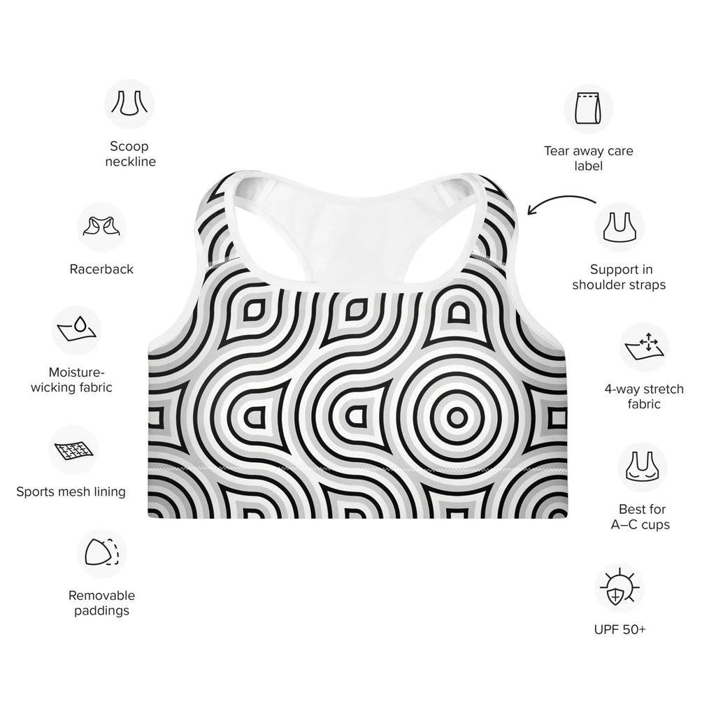 Padded Sports Bra Sports Bra AwRans Clothing all-over-print-padded-sports-bra-white-front-67ec08e3dc7c6