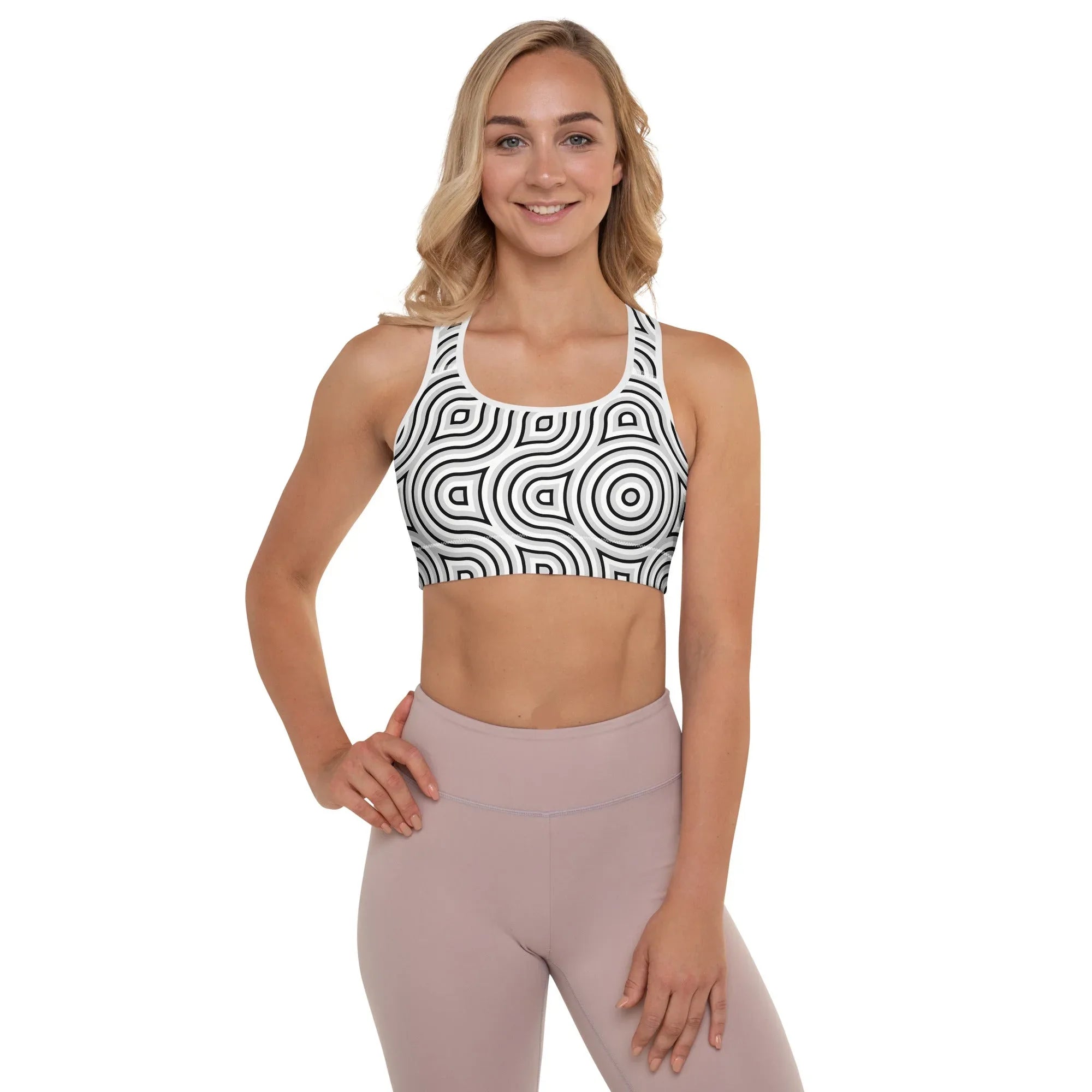 Padded Sports Bra Sports Bra AwRans Clothing all-over-print-padded-sports-bra-white-front-67ec08e3dd7d8