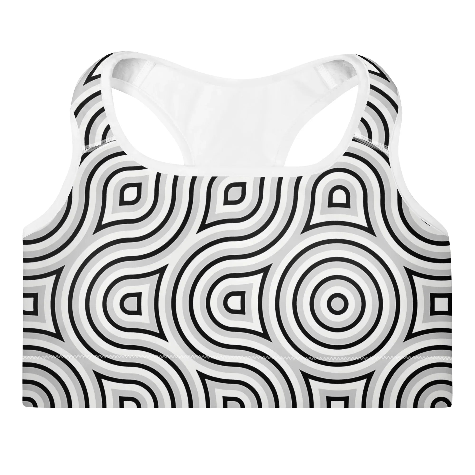 Padded Sports Bra Sports Bra AwRans Clothing all-over-print-padded-sports-bra-white-front-67ec08e3dde0b
