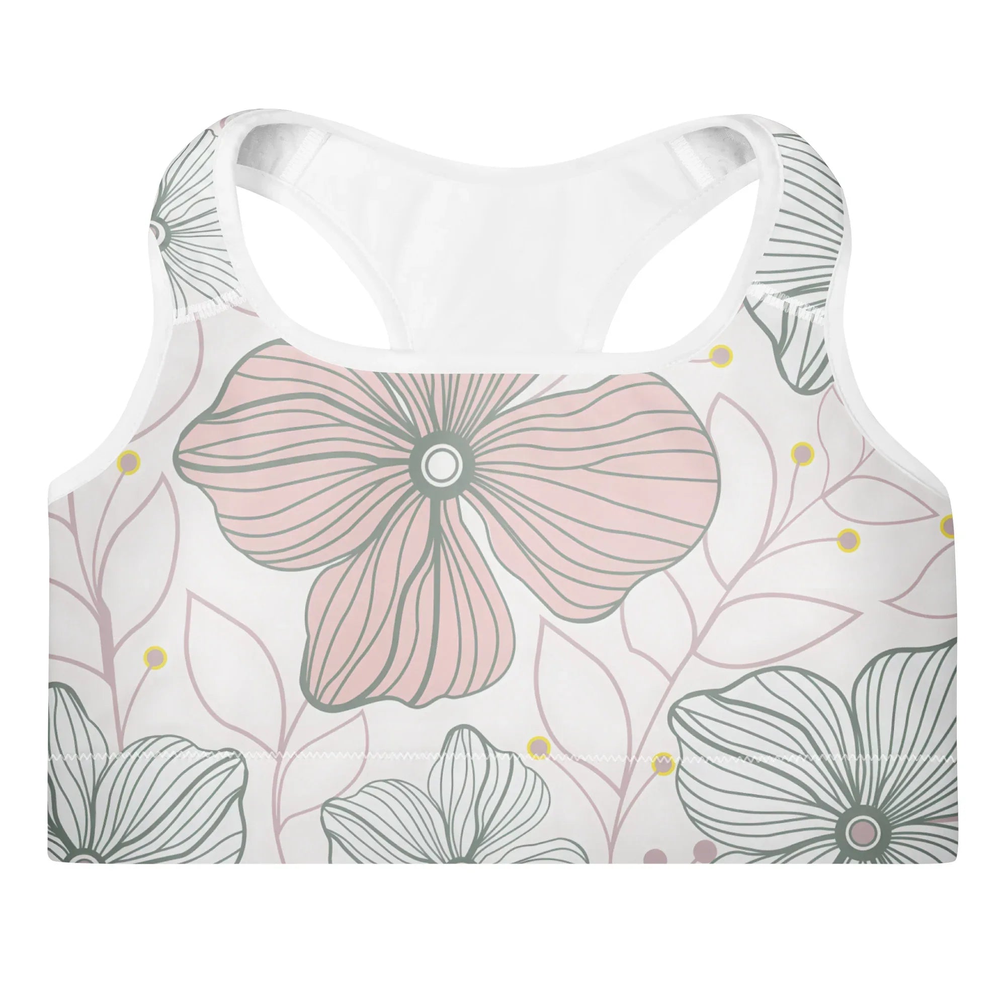 Padded Sports Bra Sports Bra AwRans Clothing all-over-print-padded-sports-bra-white-front-67ec096527f49