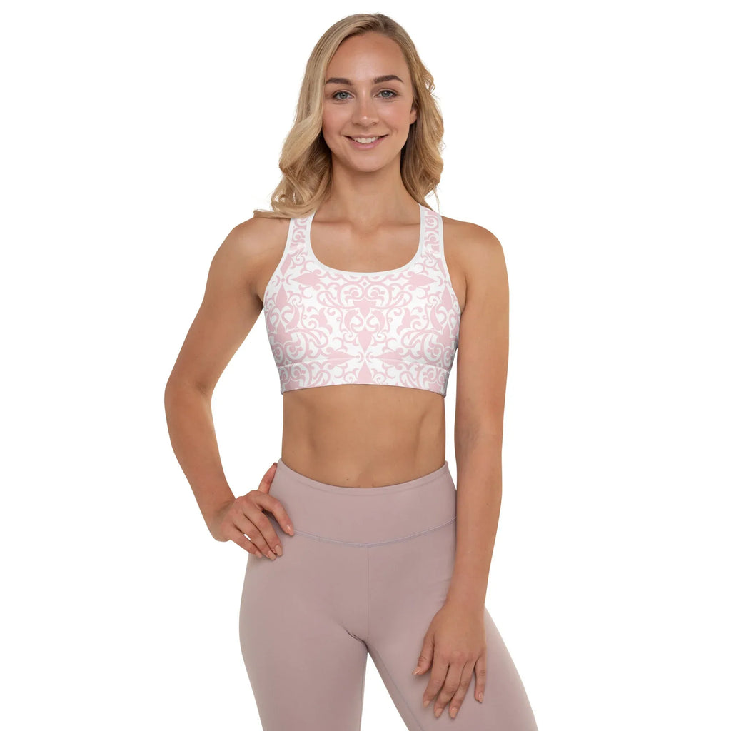 Padded Sports Bra Sports Bra AwRans Clothing all-over-print-padded-sports-bra-white-front-67ec09e89f49c