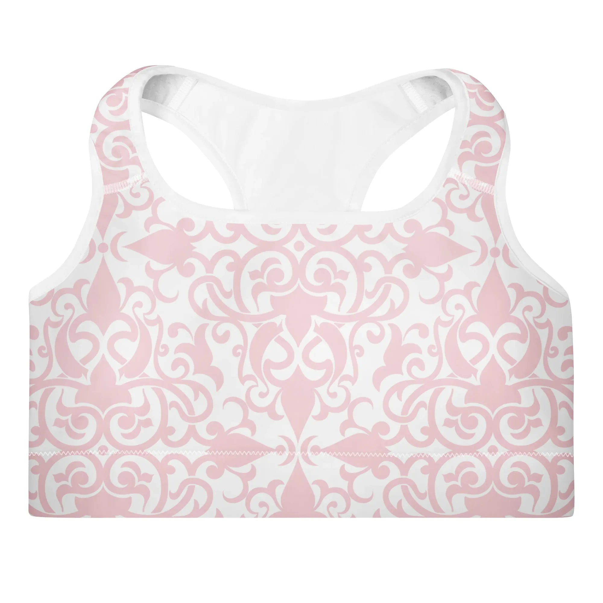 Padded Sports Bra Sports Bra AwRans Clothing all-over-print-padded-sports-bra-white-front-67ec09e89f99b