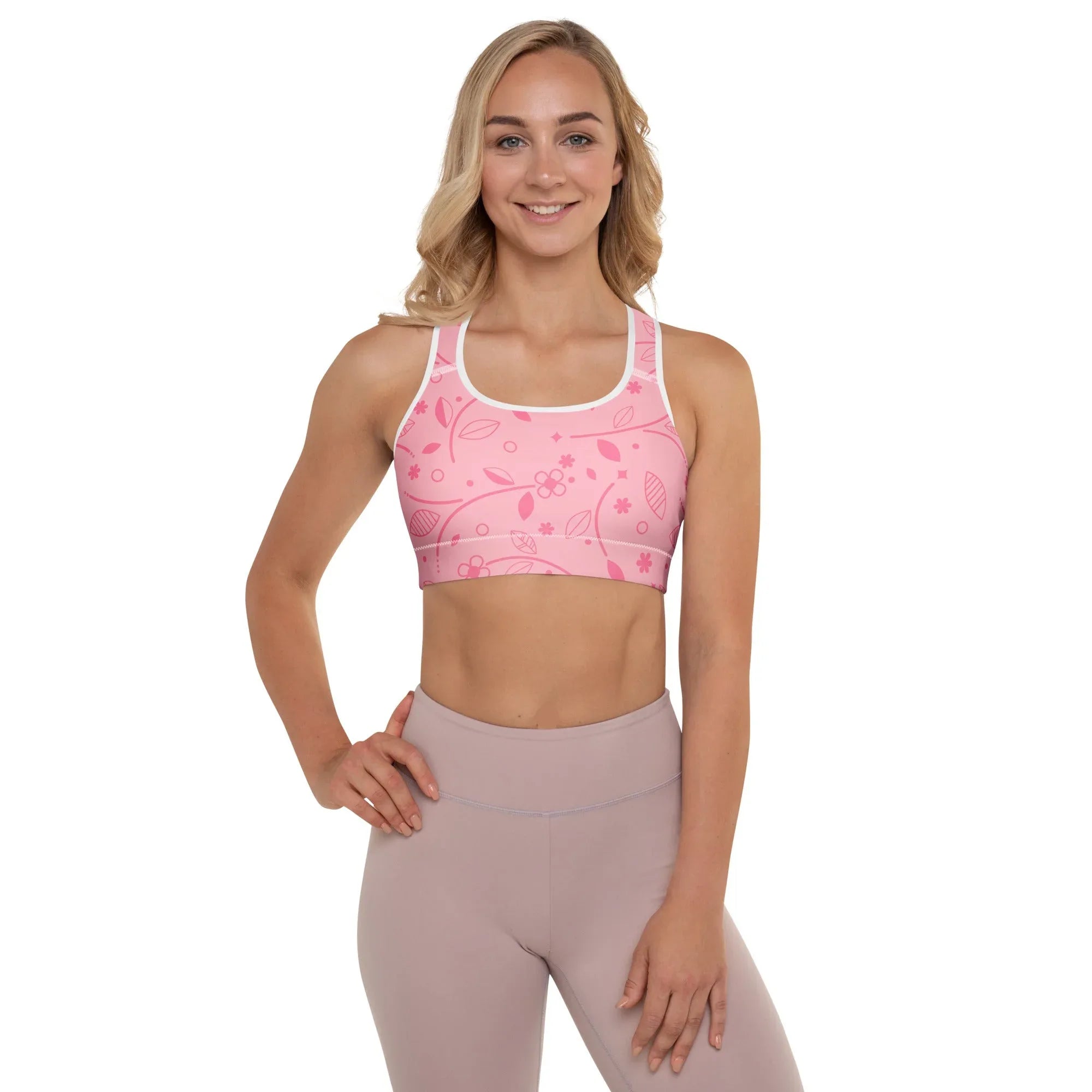 Padded Sports Bra Sports Bra AwRans Clothing all-over-print-padded-sports-bra-white-front-67ec0be0c5ea6