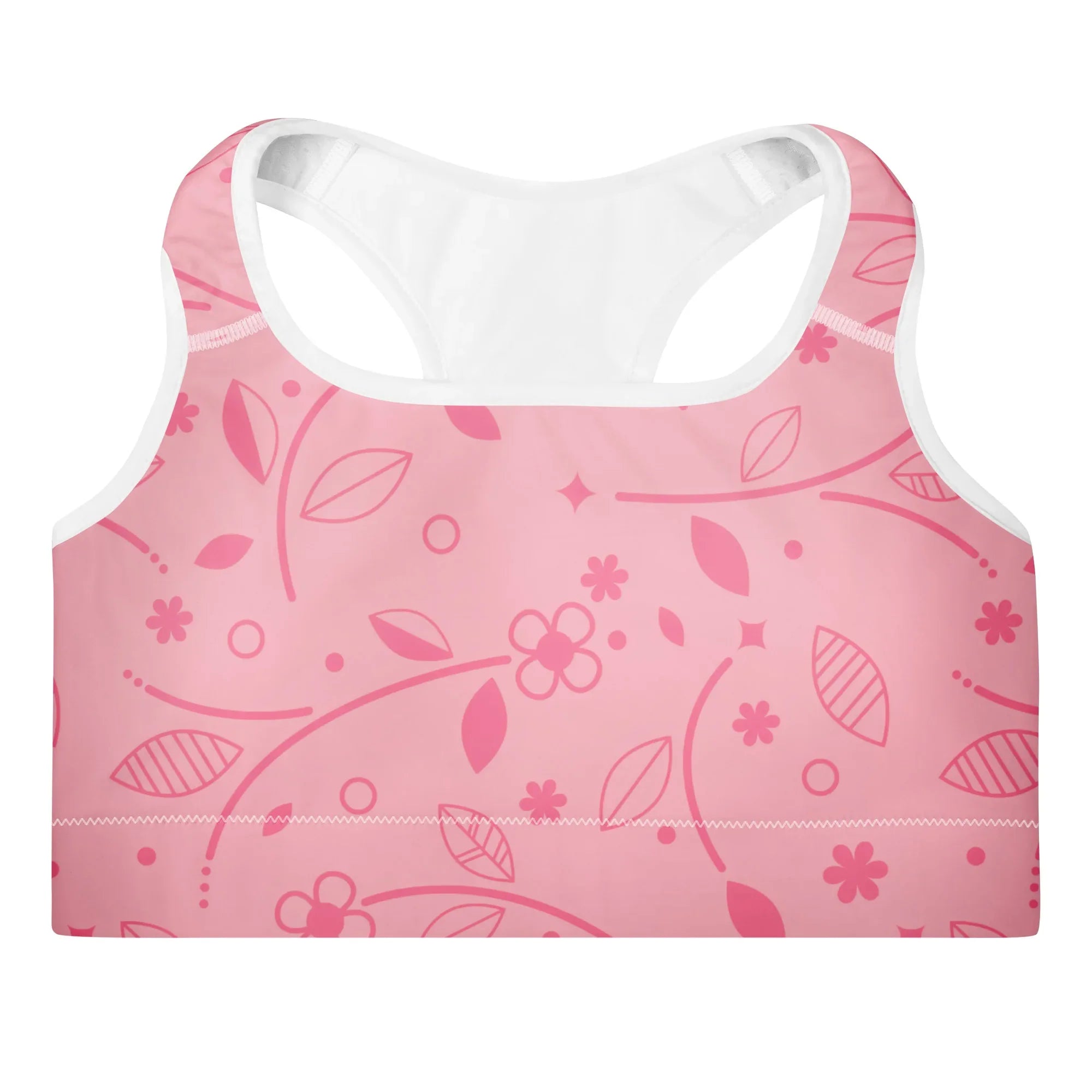 Padded Sports Bra Sports Bra AwRans Clothing all-over-print-padded-sports-bra-white-front-67ec0be0c6430