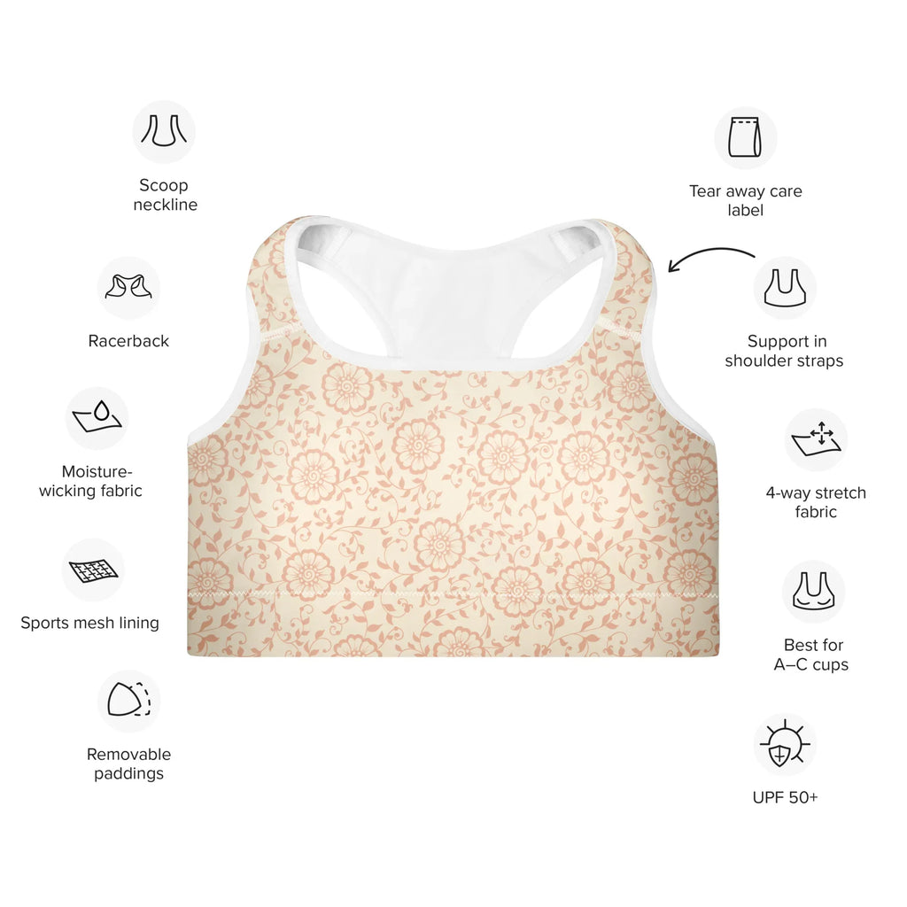 Padded Sports Bra Sports Bra AwRans Clothing all-over-print-padded-sports-bra-white-front-67ec0c6ba74b2