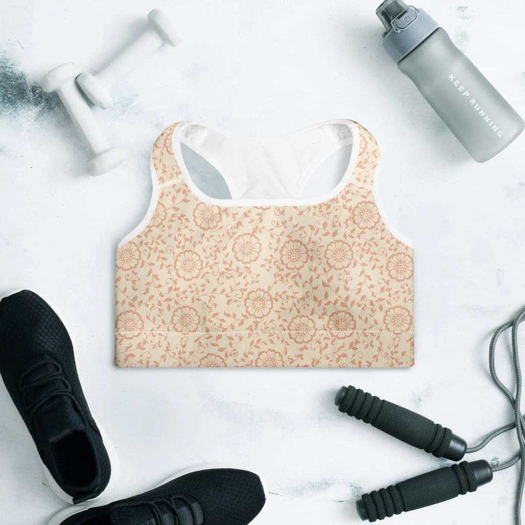 Padded Sports Bra Sports Bra AwRans Clothing all-over-print-padded-sports-bra-white-front-67ec0c6ba83bc