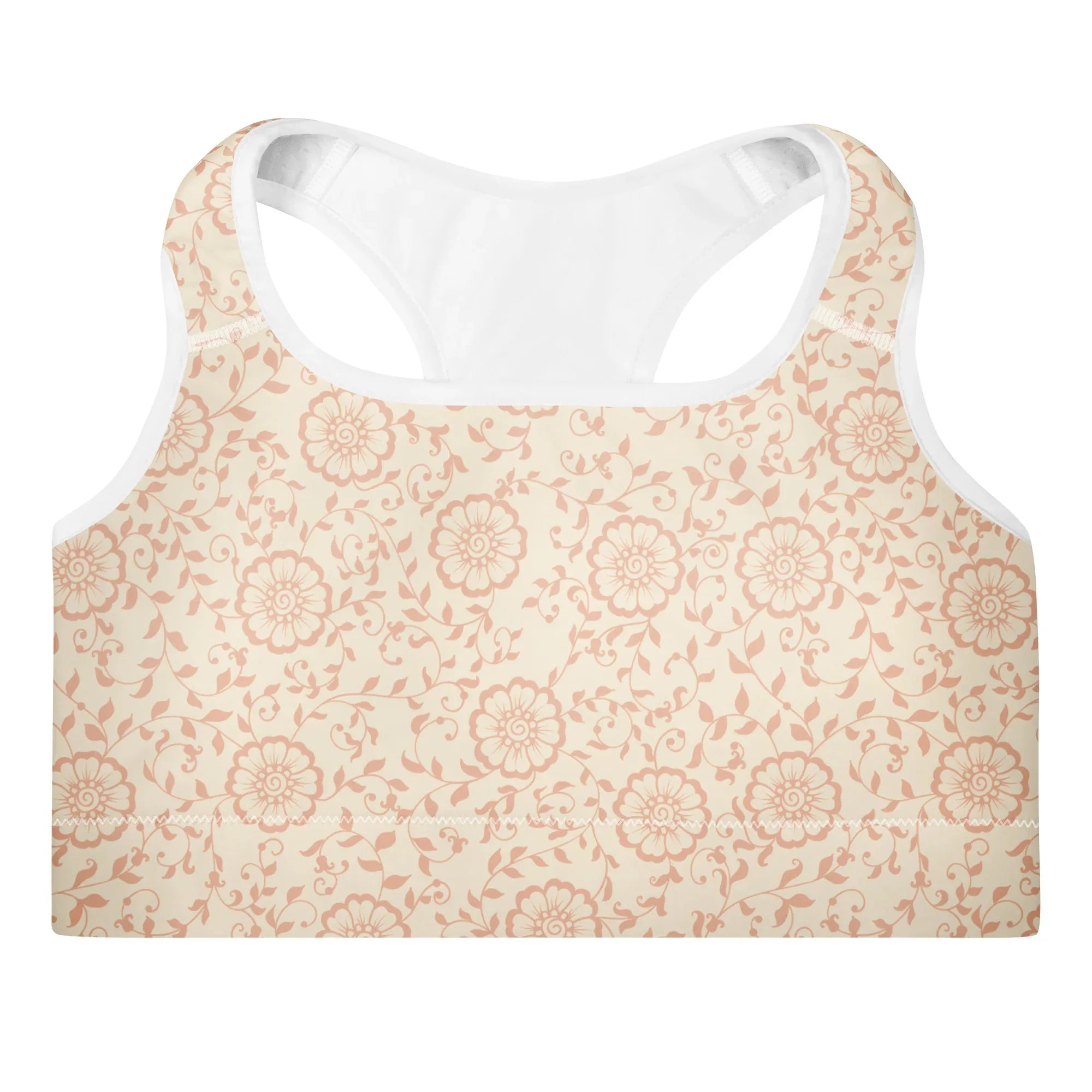 Padded Sports Bra Sports Bra AwRans Clothing all-over-print-padded-sports-bra-white-front-67ec0c6ba9476