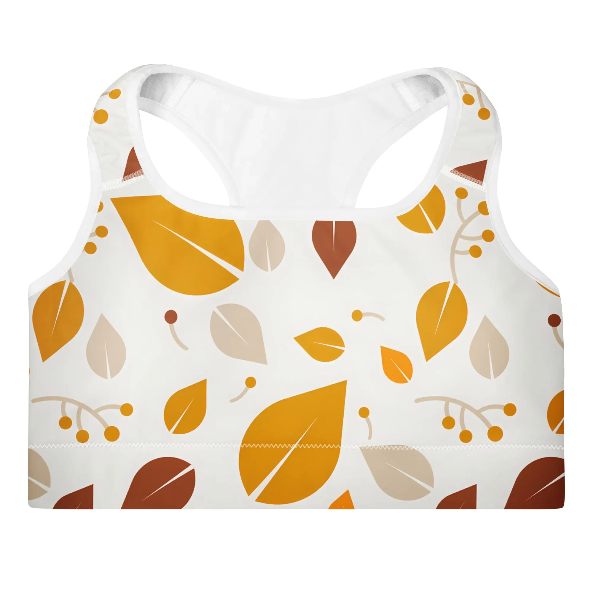 Padded Sports Bra Sports Bra AwRans Clothing all-over-print-padded-sports-bra-white-front-67ec0e75eda70