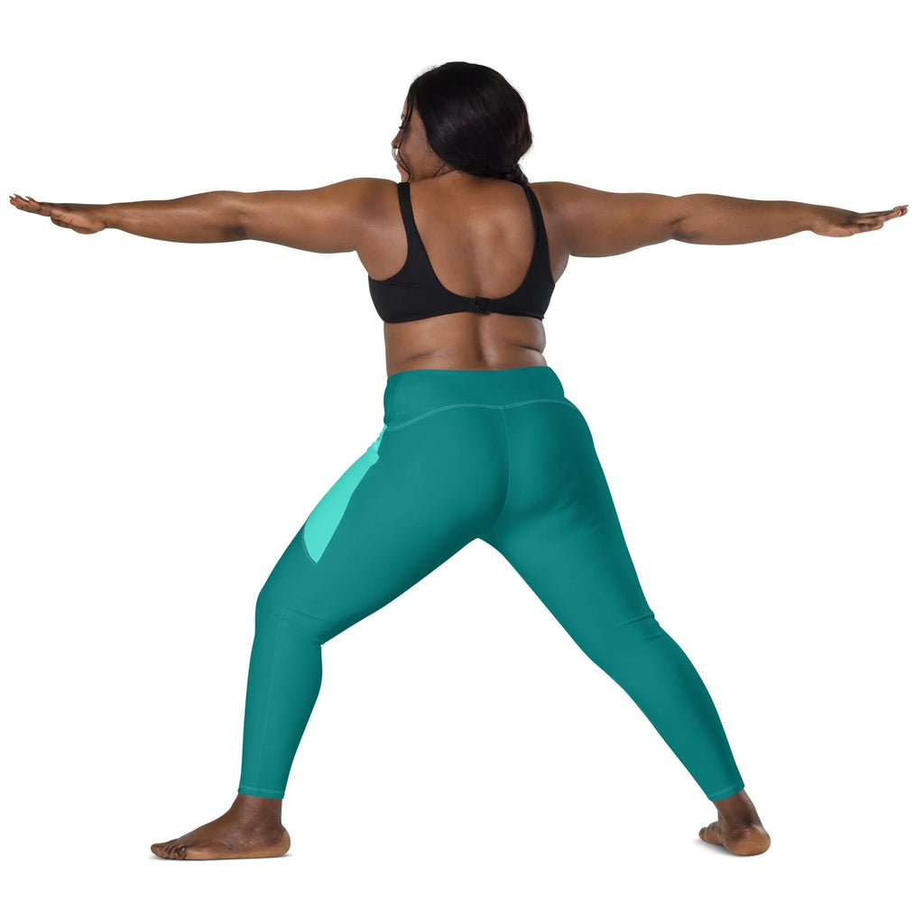 Leggings with pockets Leggings AwRans Clothing all-over-print-recycled-leggings-with-pockets-white-back-2-6880177635b80