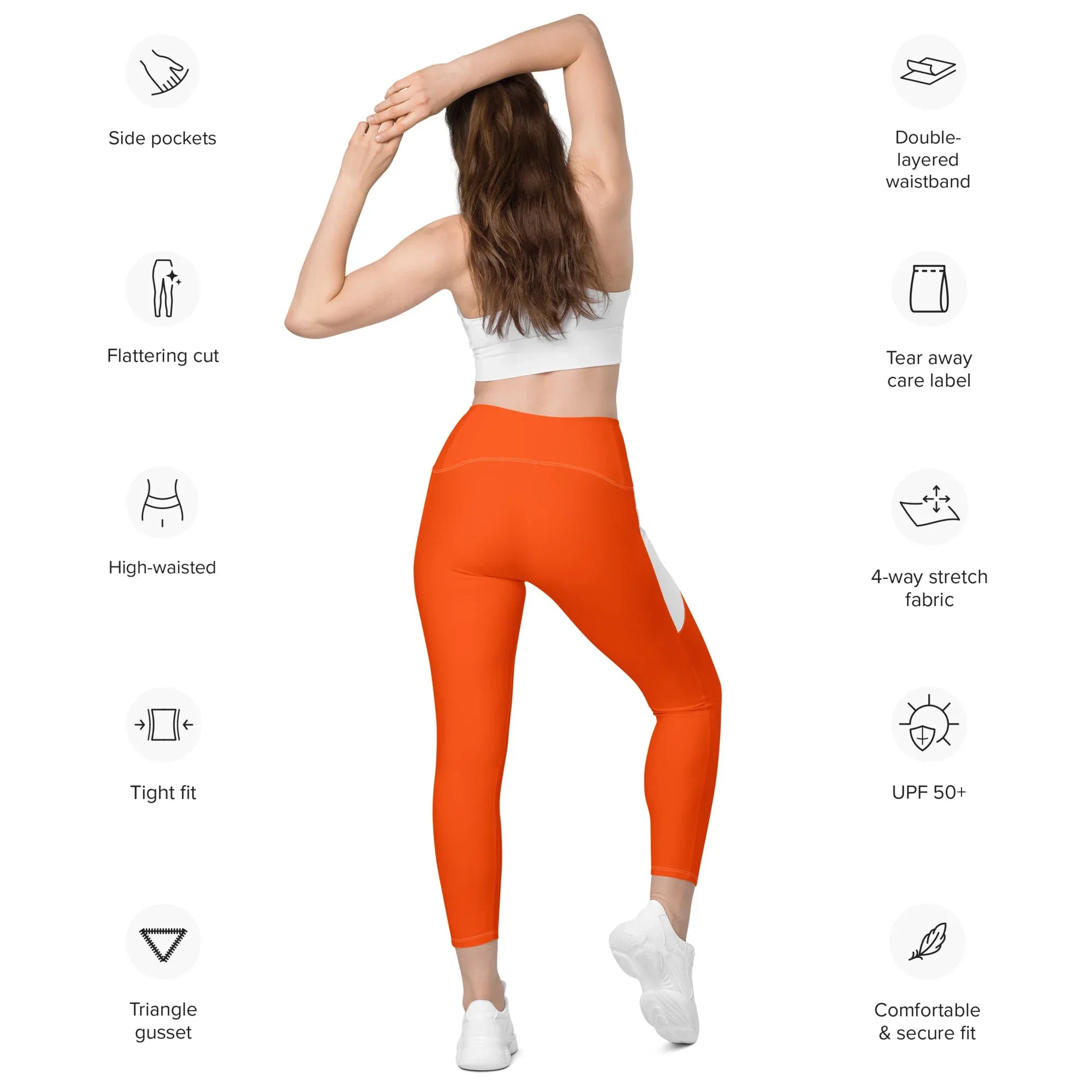 Leggings with pockets Leggings AwRans Clothing all-over-print-recycled-leggings-with-pockets-white-back-688016c27e8c7