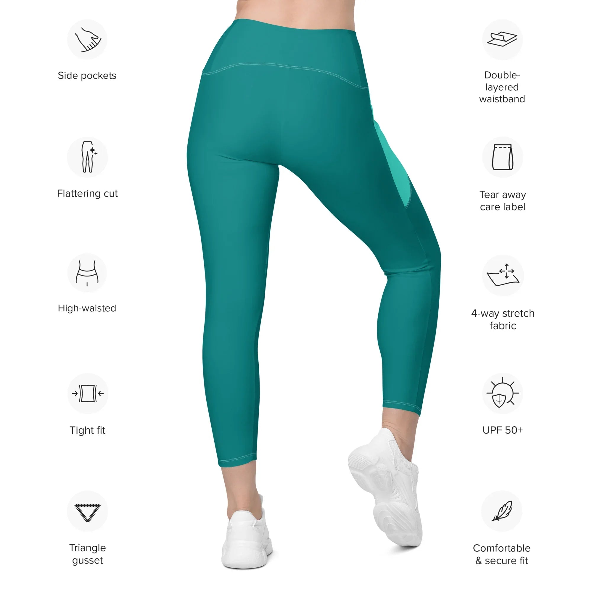 Leggings with pockets Leggings AwRans Clothing all-over-print-recycled-leggings-with-pockets-white-back-6880177636cc9
