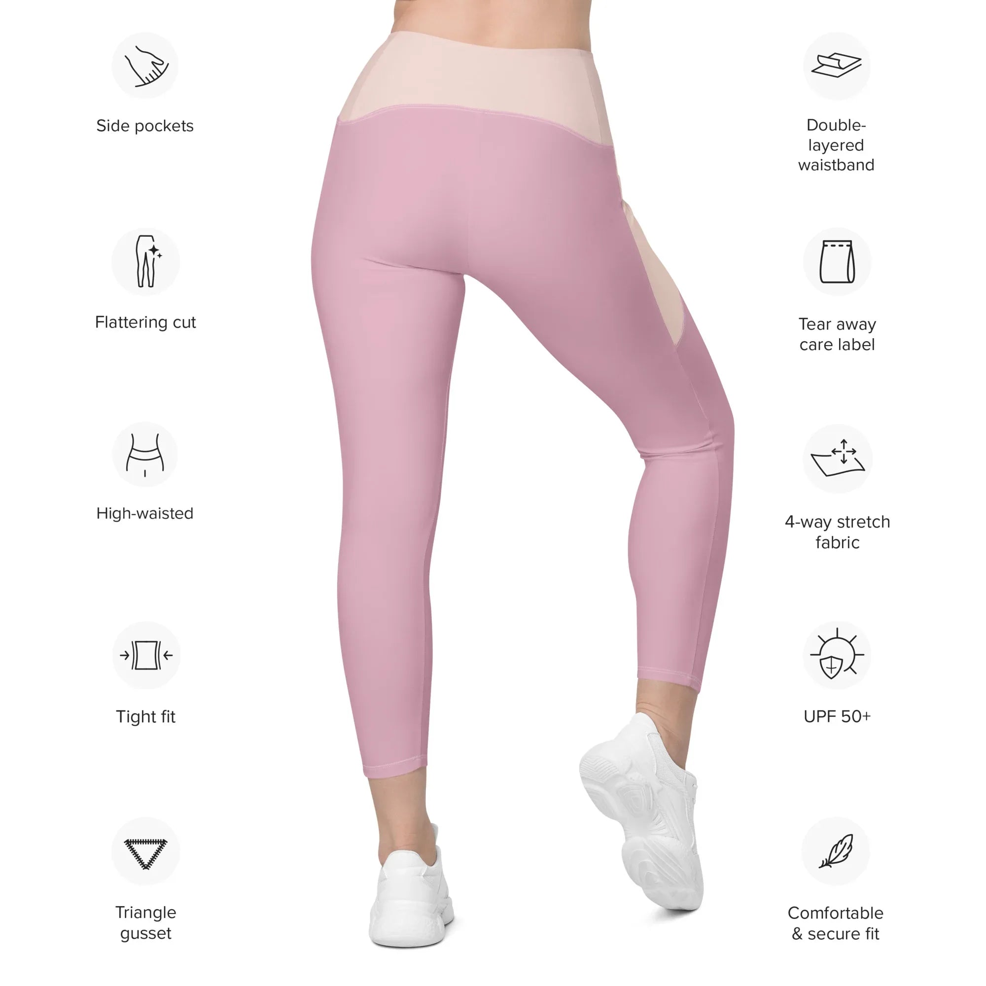 Leggings with pockets Leggings AwRans Clothing all-over-print-recycled-leggings-with-pockets-white-back-688017ecd82a3