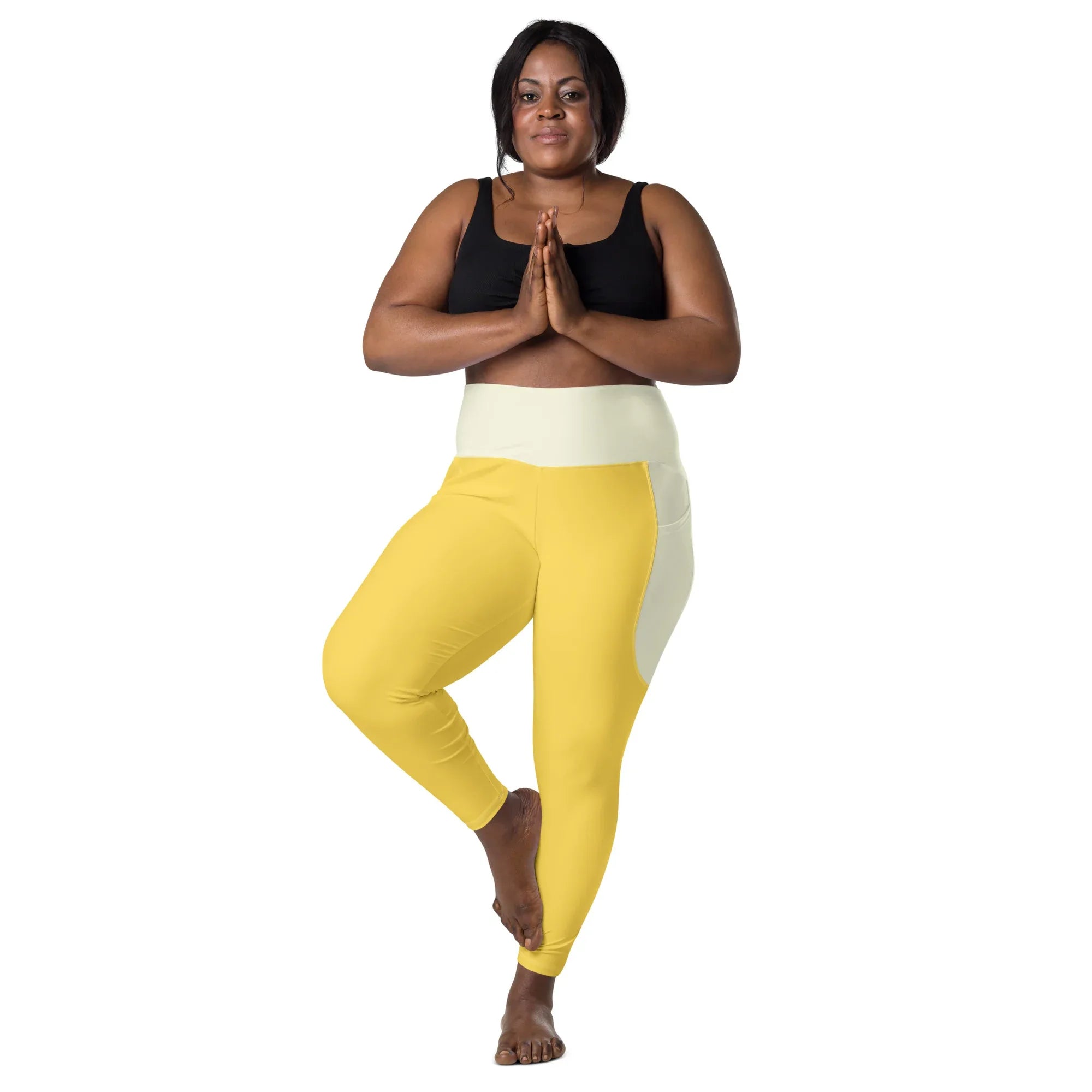 Leggings with pockets Leggings AwRans Clothing all-over-print-recycled-leggings-with-pockets-white-front-2-688015d59017d