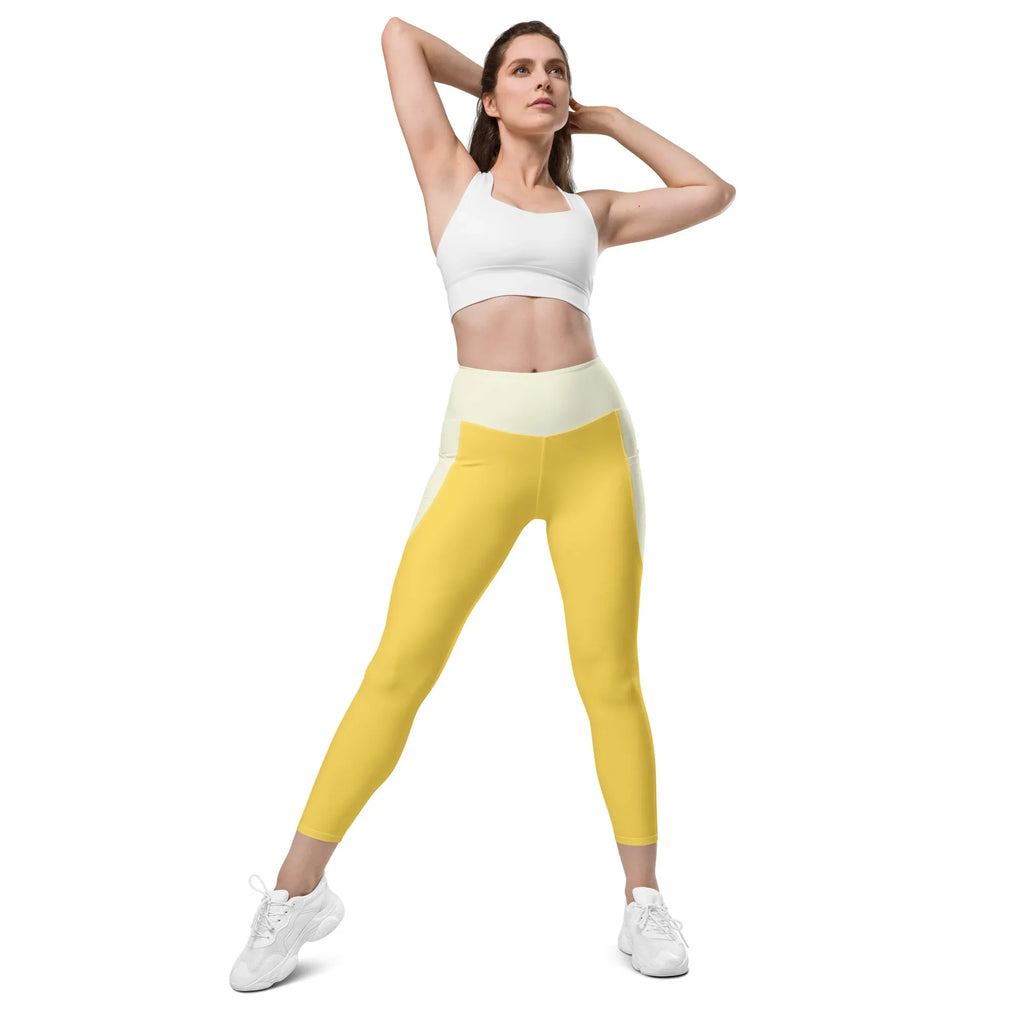 Leggings with pockets Leggings AwRans Clothing all-over-print-recycled-leggings-with-pockets-white-front-2-688015d591a85