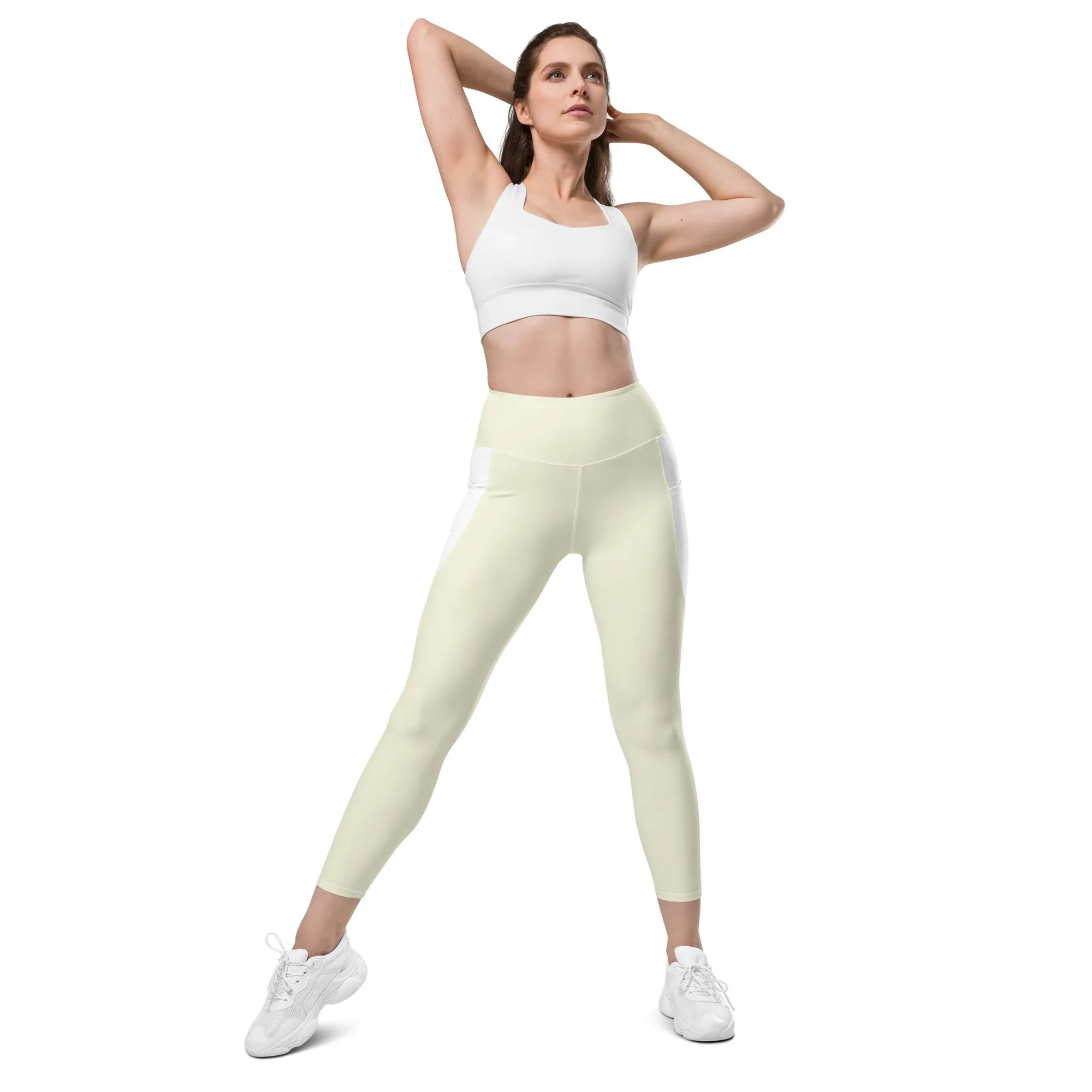 Leggings with pockets Leggings AwRans Clothing all-over-print-recycled-leggings-with-pockets-white-front-2-68801610cfd6e