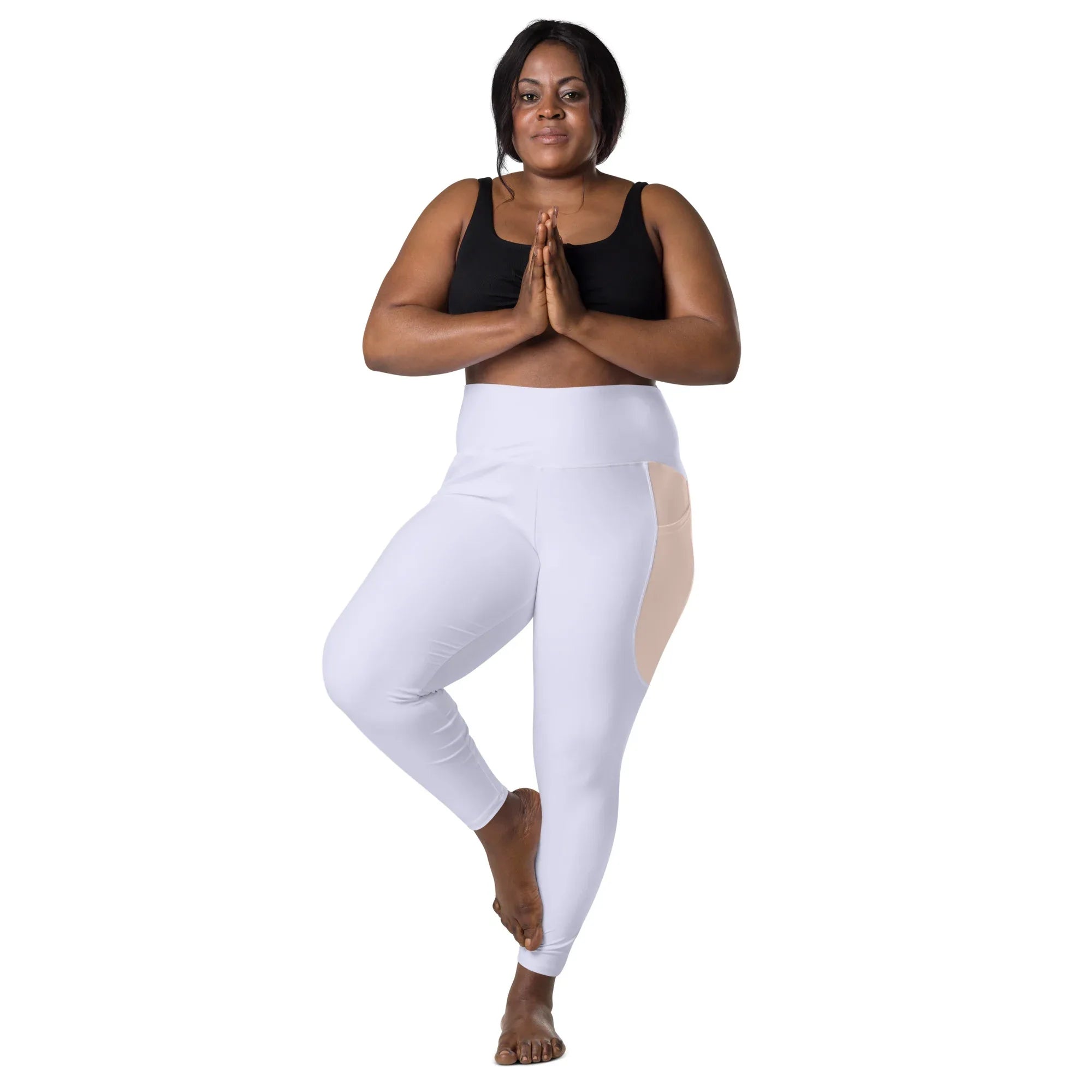 Leggings with pockets Leggings AwRans Clothing all-over-print-recycled-leggings-with-pockets-white-front-2-688016ff4023a
