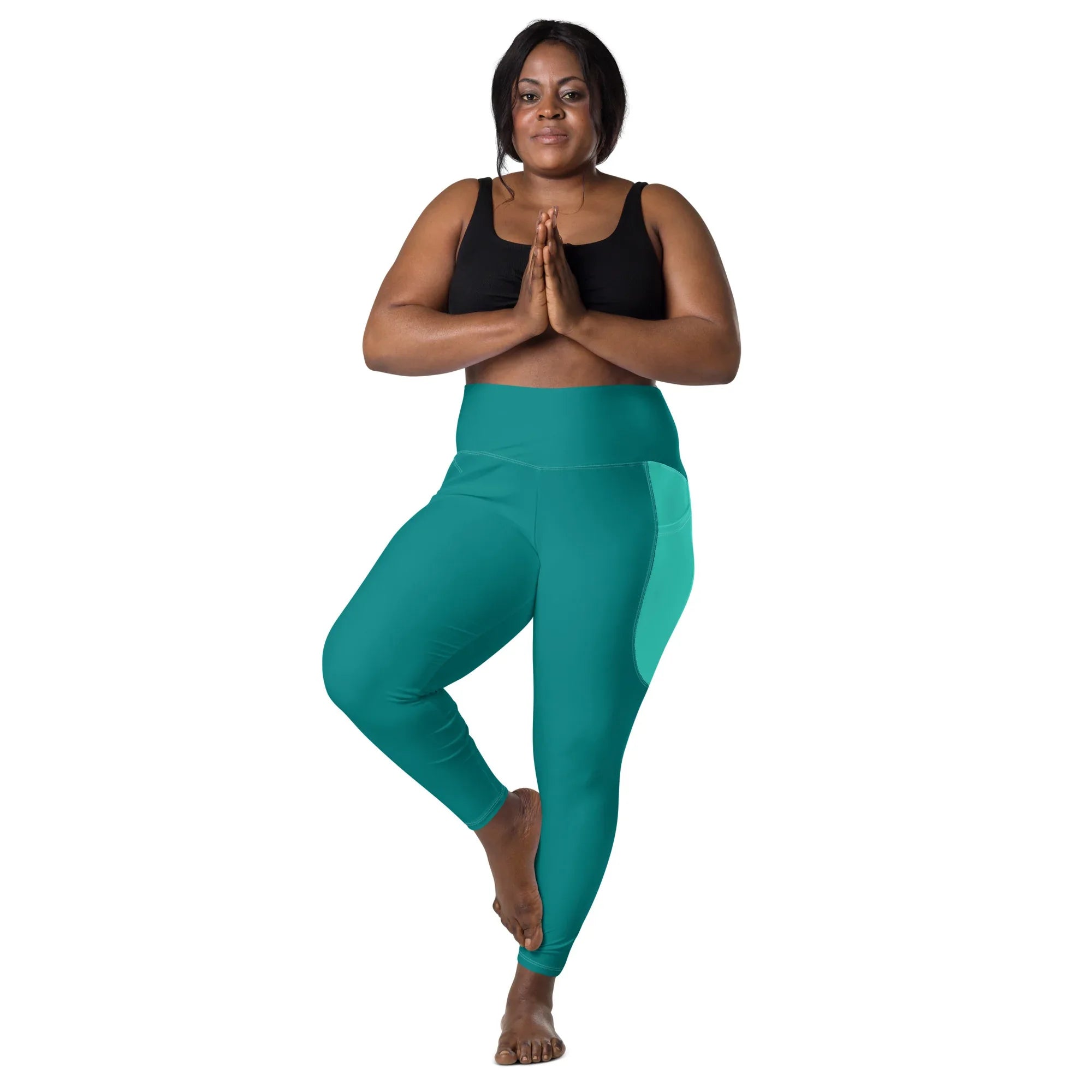 Leggings with pockets Leggings AwRans Clothing all-over-print-recycled-leggings-with-pockets-white-front-2-688017763590e