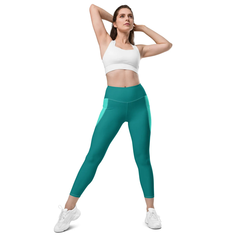 Leggings with pockets Leggings AwRans Clothing all-over-print-recycled-leggings-with-pockets-white-front-2-6880177636739