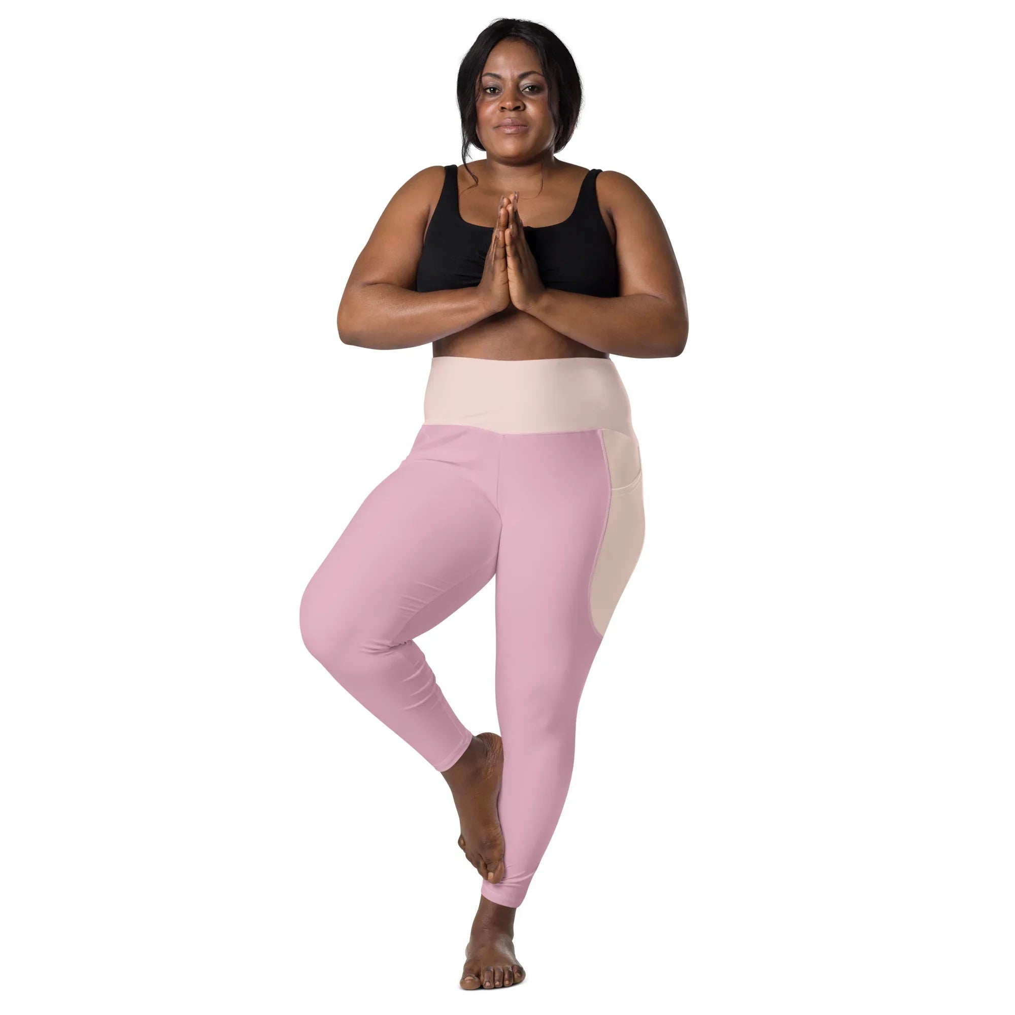 Leggings with pockets Leggings AwRans Clothing all-over-print-recycled-leggings-with-pockets-white-front-2-688017ecd6ae0