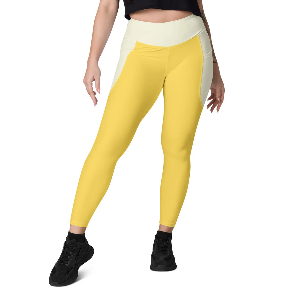 Leggings with pockets Leggings AwRans Clothing all-over-print-recycled-leggings-with-pockets-white-front-688015d58edda