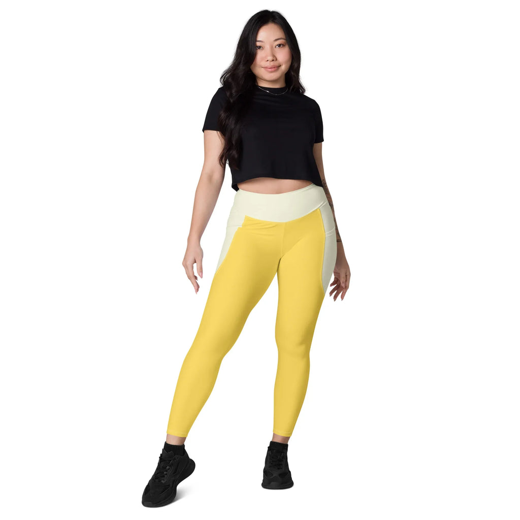 Leggings with pockets Leggings AwRans Clothing all-over-print-recycled-leggings-with-pockets-white-front-688015d58f4e2