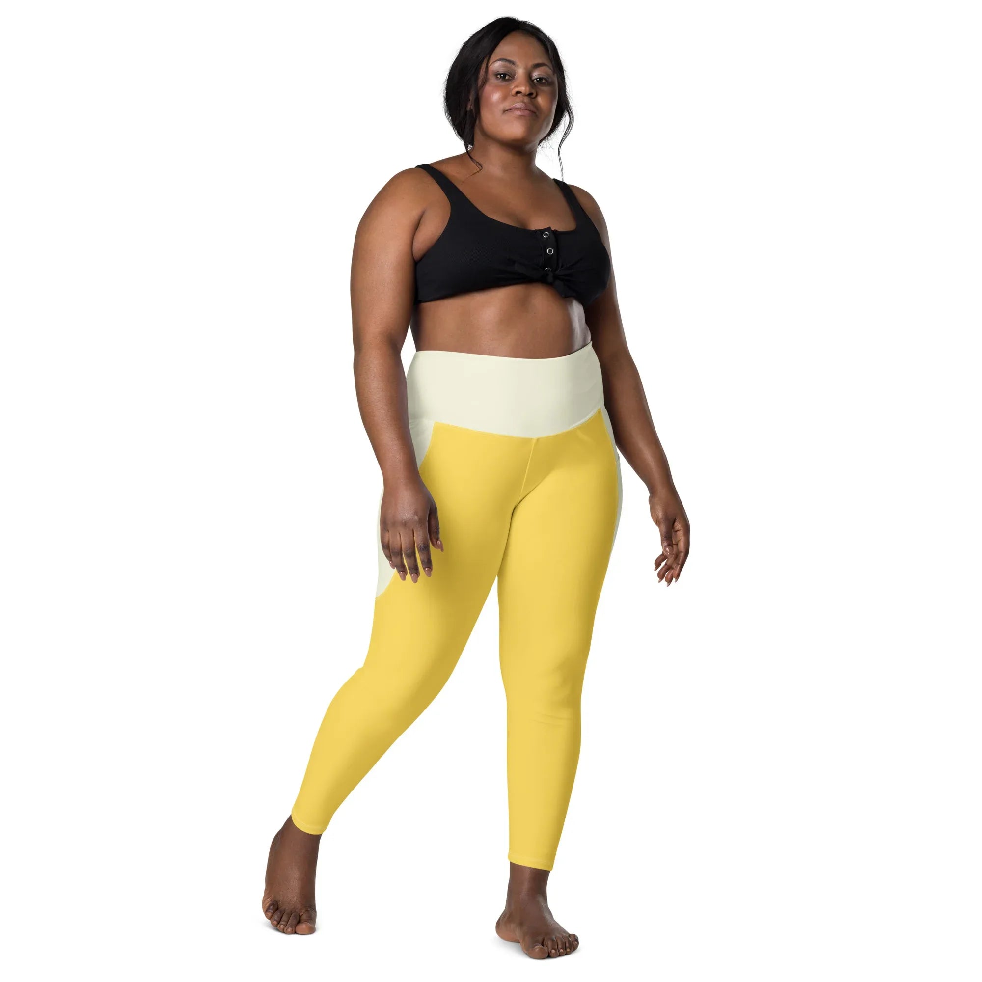 Leggings with pockets Leggings AwRans Clothing all-over-print-recycled-leggings-with-pockets-white-front-688015d5903d6