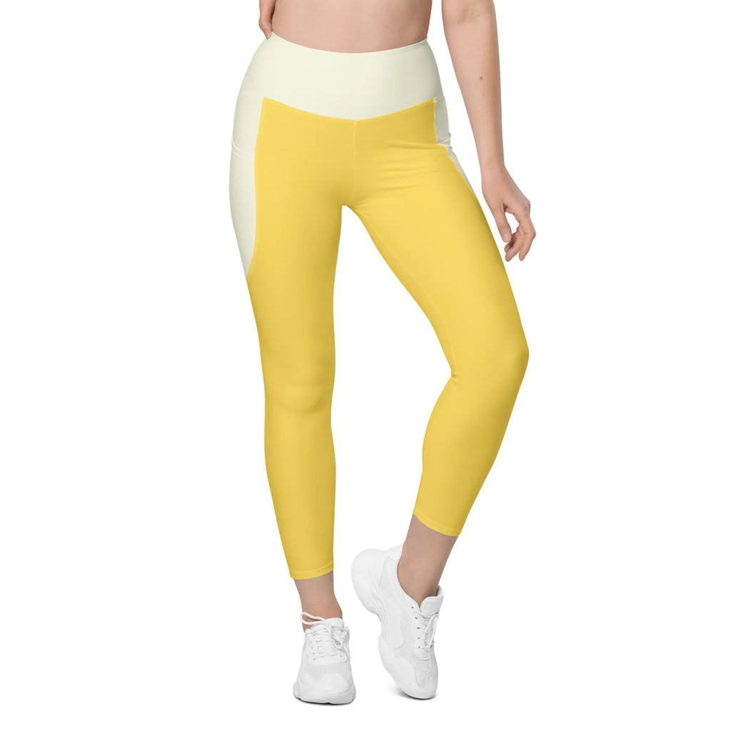 Leggings with pockets Leggings AwRans Clothing all-over-print-recycled-leggings-with-pockets-white-front-688015d590fd8