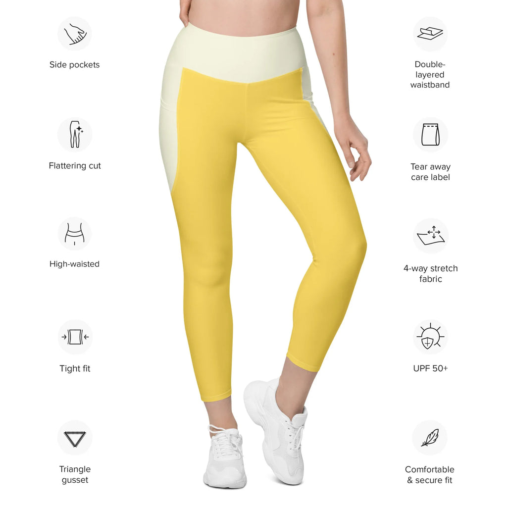 Leggings with pockets Leggings AwRans Clothing all-over-print-recycled-leggings-with-pockets-white-front-688015d591f59