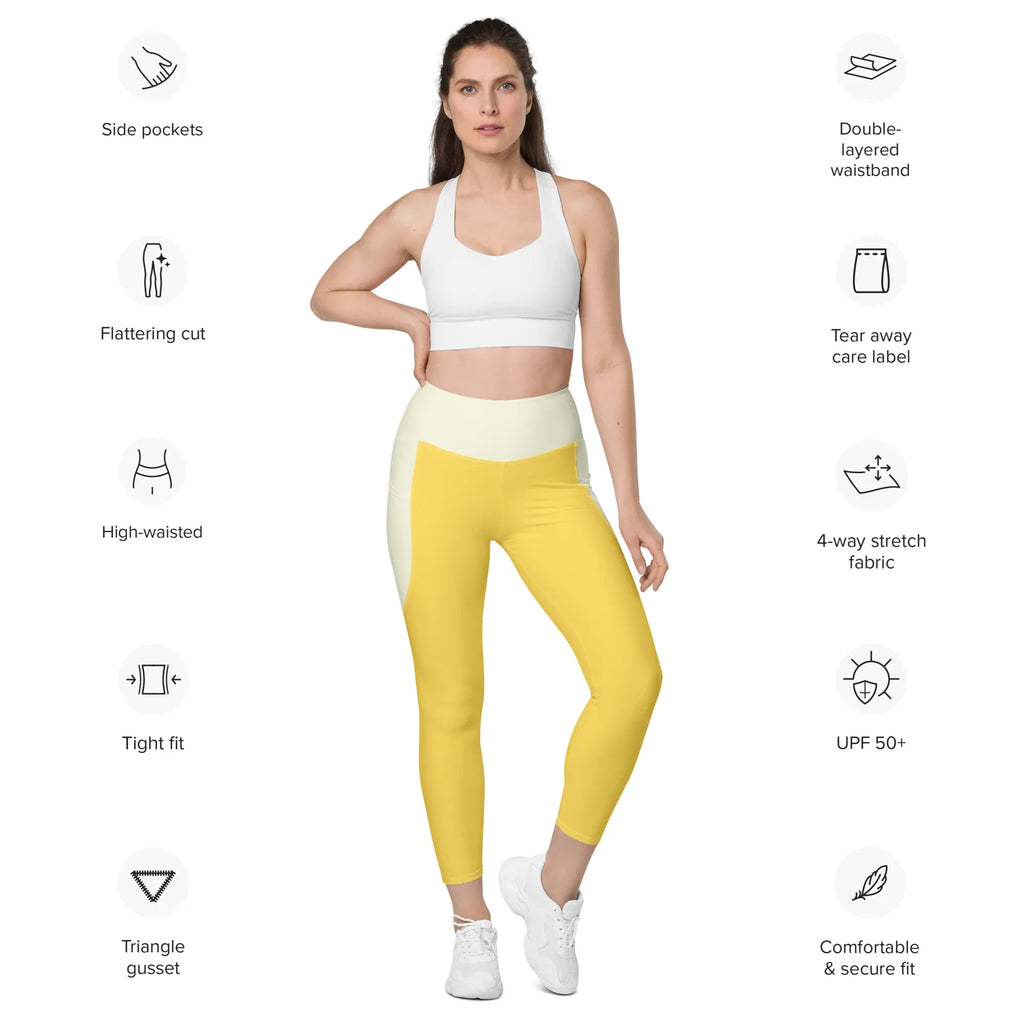 Leggings with pockets Leggings AwRans Clothing all-over-print-recycled-leggings-with-pockets-white-front-688015d5922de
