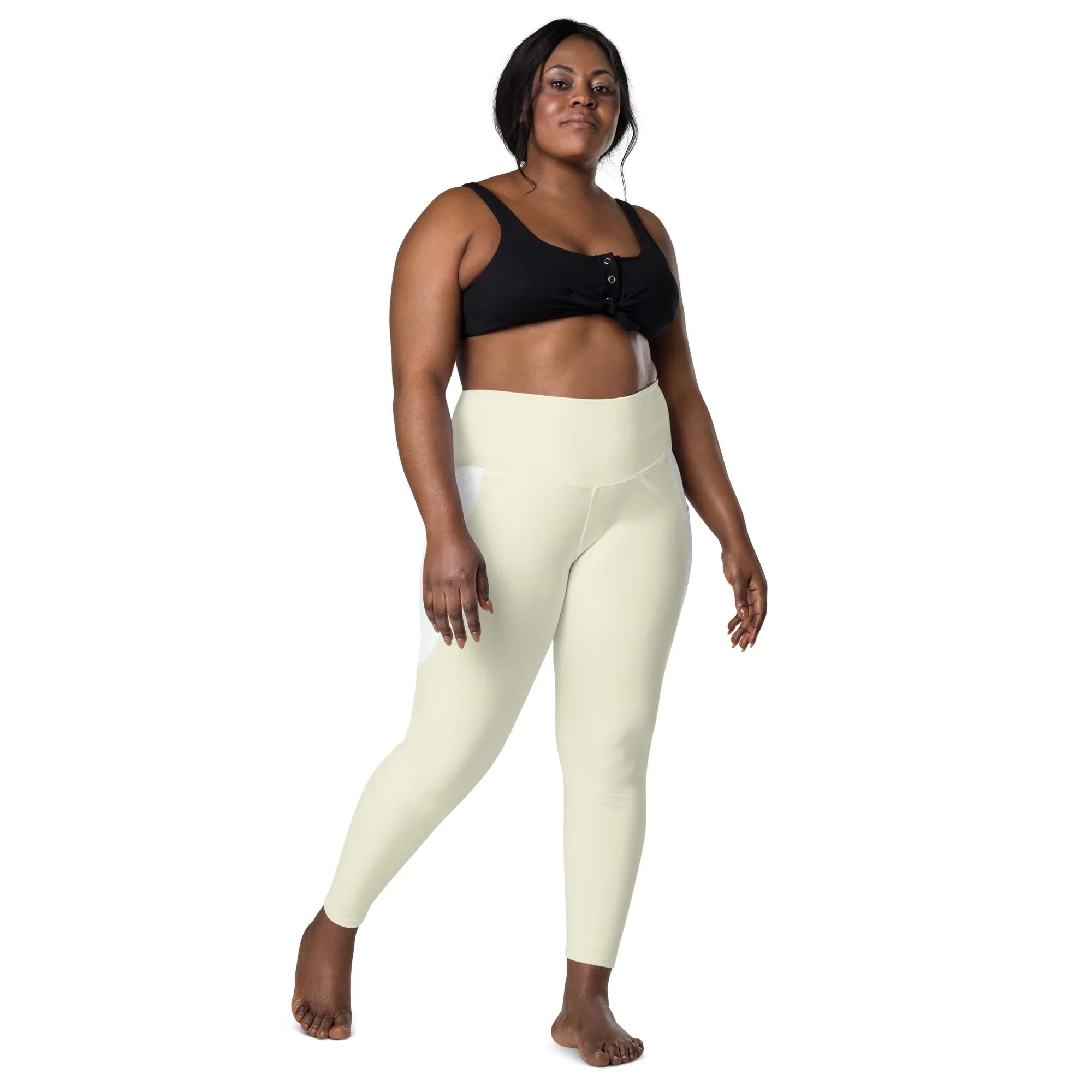 Leggings with pockets Leggings AwRans Clothing all-over-print-recycled-leggings-with-pockets-white-front-68801610cf05f