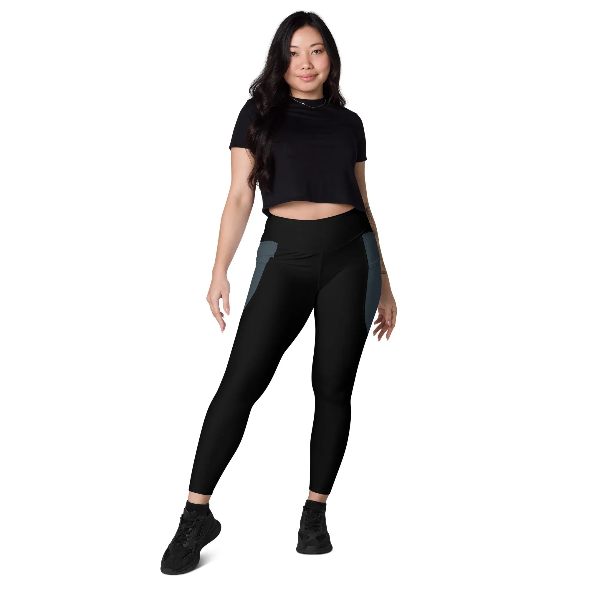 Leggings with pockets Leggings AwRans Clothing all-over-print-recycled-leggings-with-pockets-white-front-6880164c6a4a1
