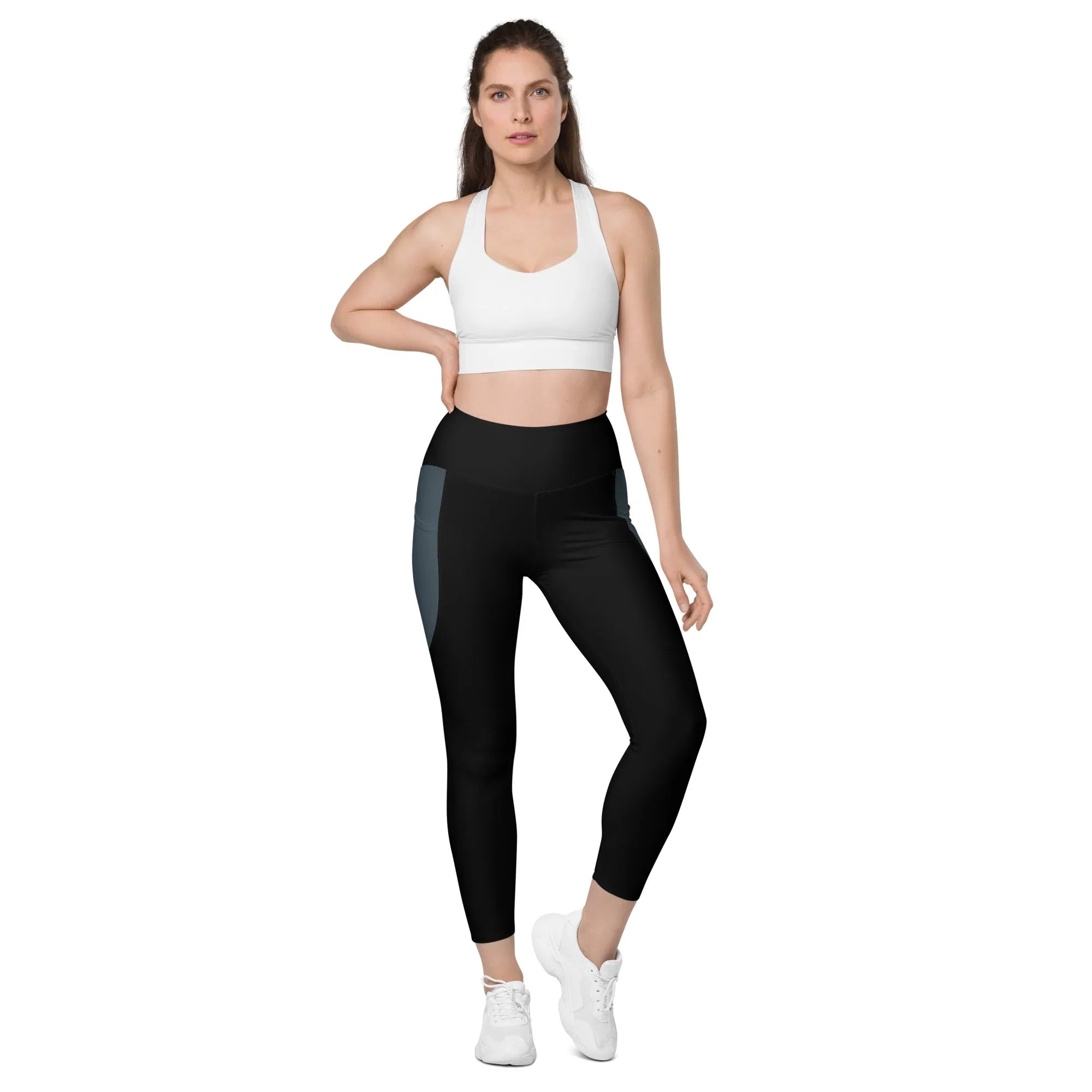 Leggings with pockets Leggings AwRans Clothing all-over-print-recycled-leggings-with-pockets-white-front-6880164c6bfb9