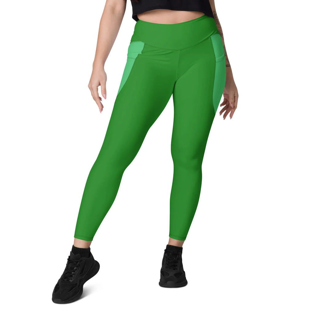 Leggings with pockets Leggings AwRans Clothing all-over-print-recycled-leggings-with-pockets-white-front-68801688c6e80