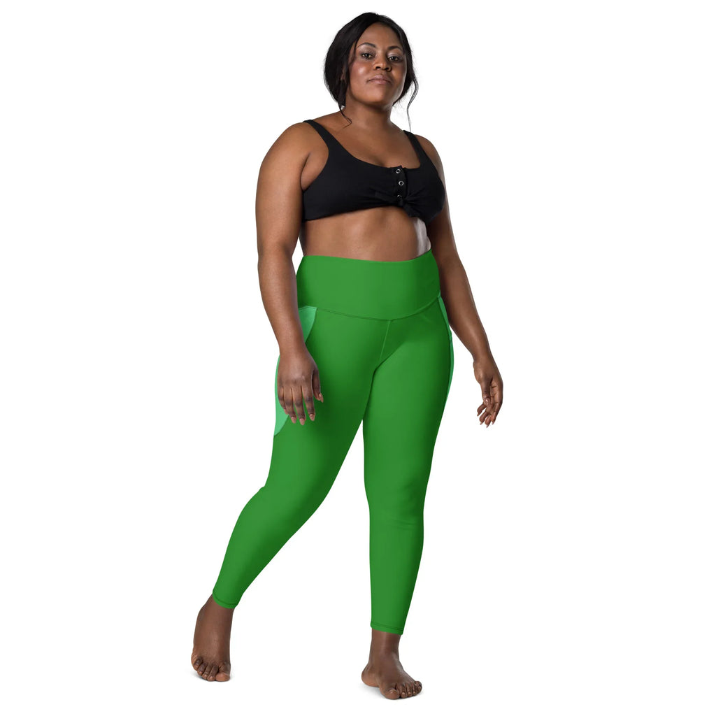 Leggings with pockets Leggings AwRans Clothing all-over-print-recycled-leggings-with-pockets-white-front-68801688c8256