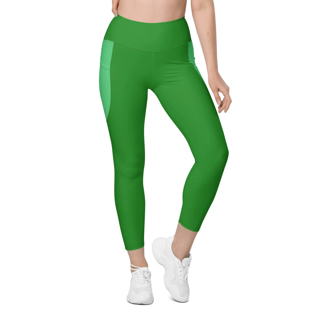 Leggings with pockets Leggings AwRans Clothing all-over-print-recycled-leggings-with-pockets-white-front-68801688c8a05