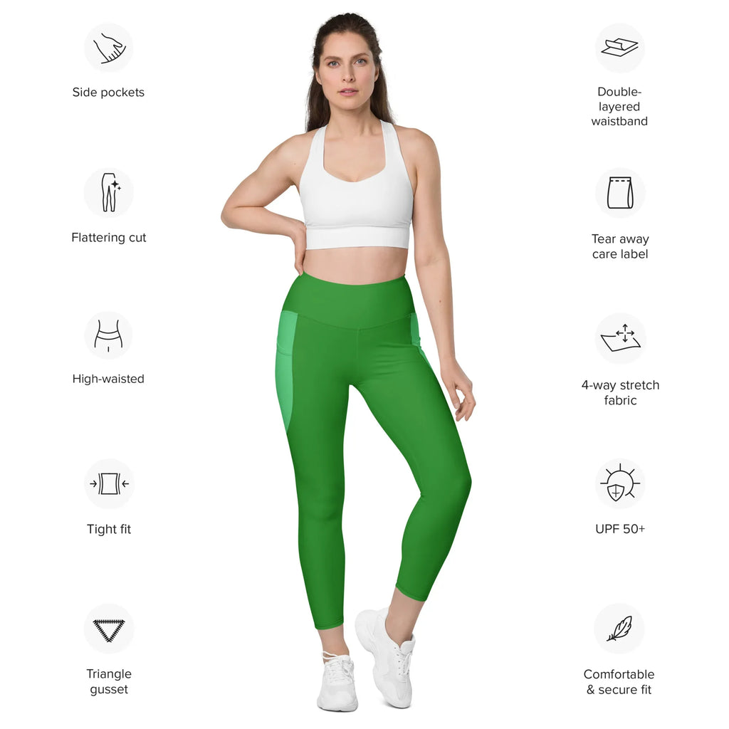 Leggings with pockets Leggings AwRans Clothing all-over-print-recycled-leggings-with-pockets-white-front-68801688c99cc